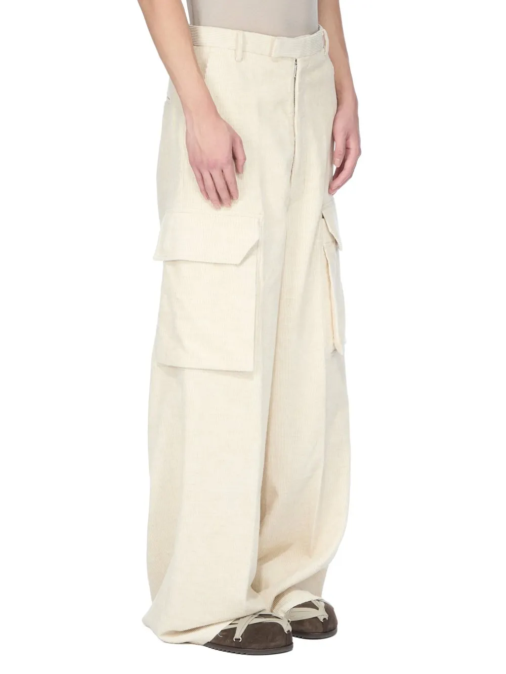 Rick Owens Concordians Firbanks In Natural Linen Corduroy
