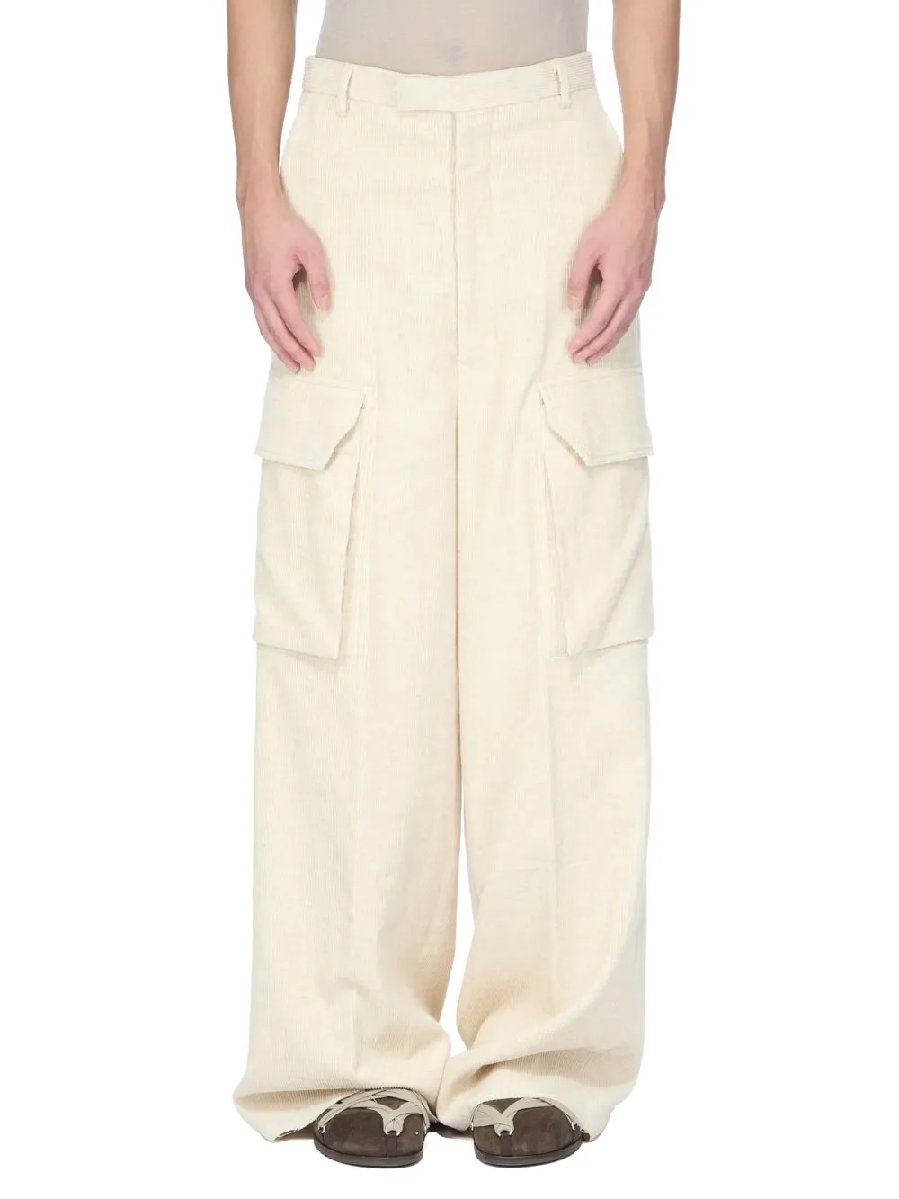 Rick Owens Concordians Firbanks In Natural Linen Corduroy