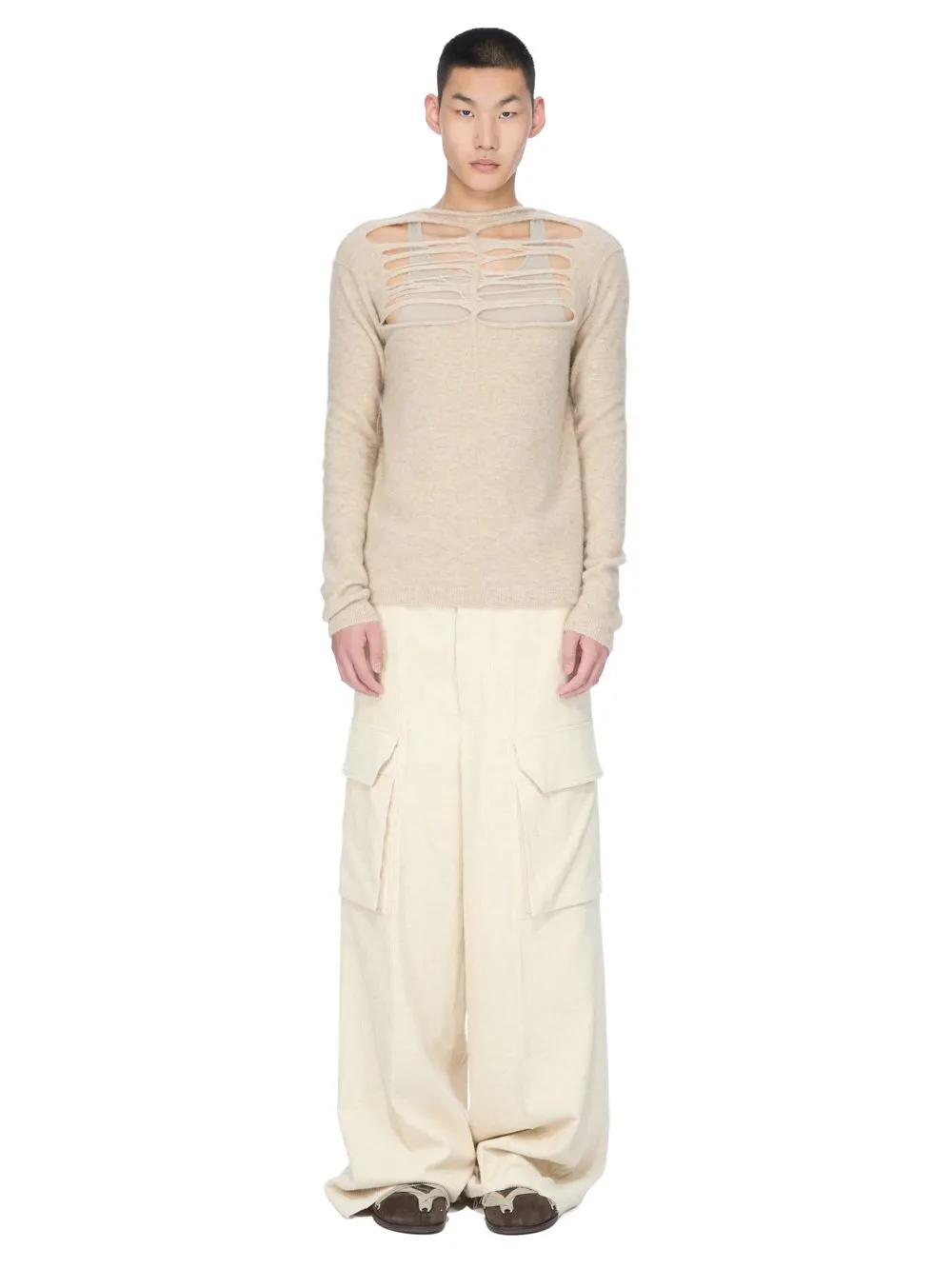 Rick Owens Concordians Firbanks In Natural Linen Corduroy