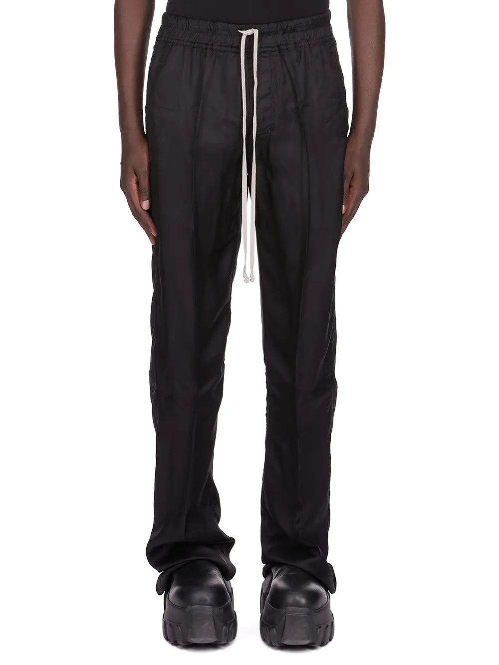 Rick Owens Concordians Dietrich Drawstring In Black Cupro Twill