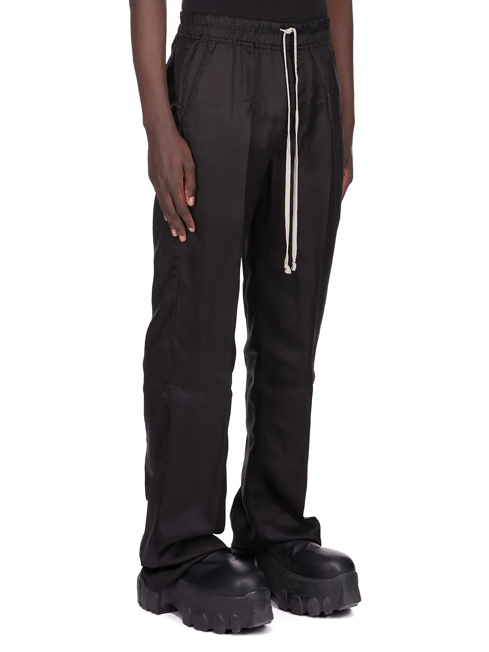 Rick Owens Concordians Dietrich Drawstring In Black Cupro Twill