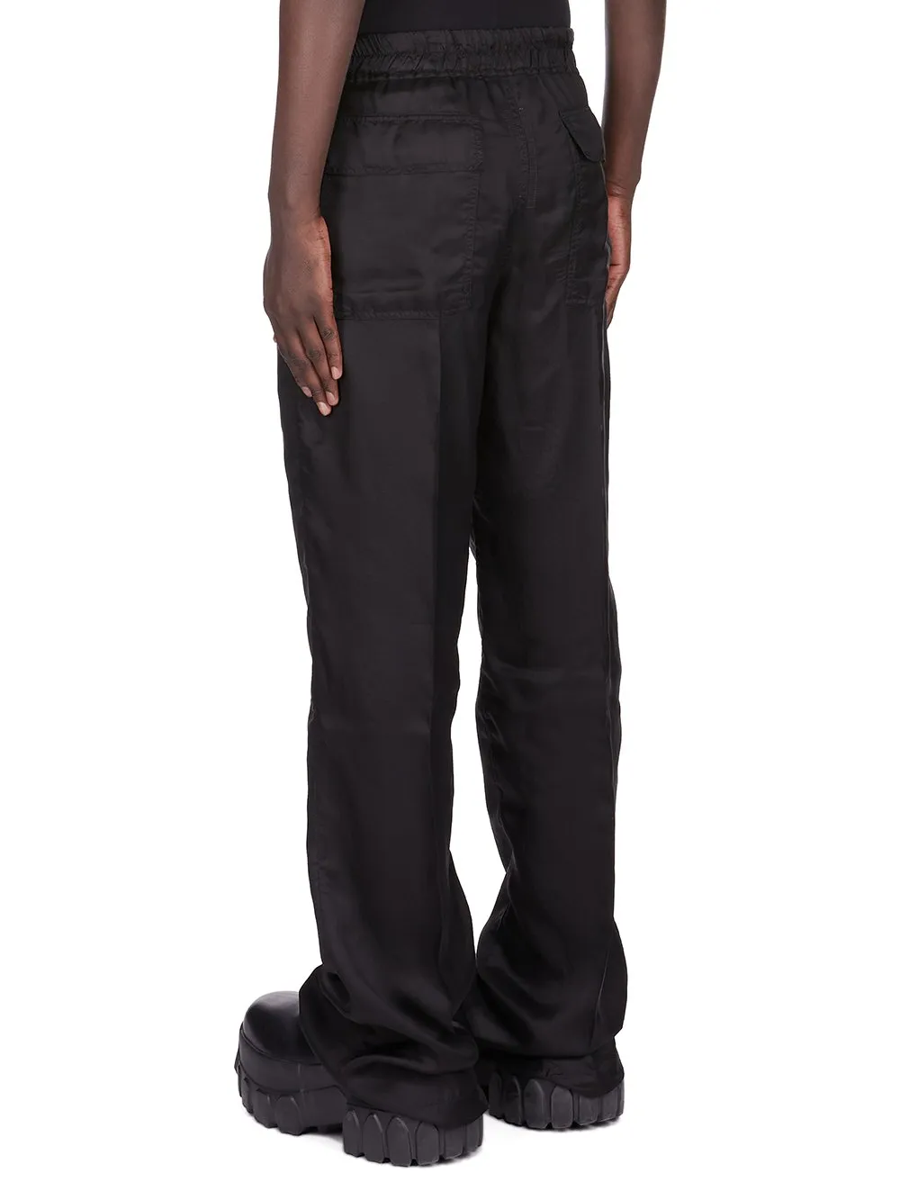Rick Owens Concordians Dietrich Drawstring In Black Cupro Twill