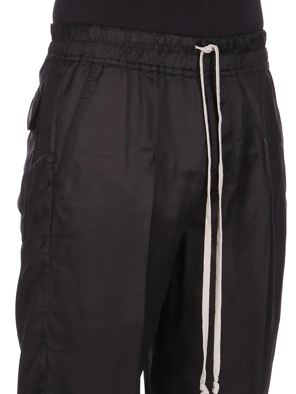 Rick Owens Concordians Dietrich Drawstring In Black Cupro Twill