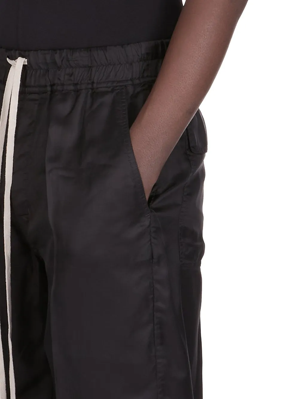 Rick Owens Concordians Dietrich Drawstring In Black Cupro Twill