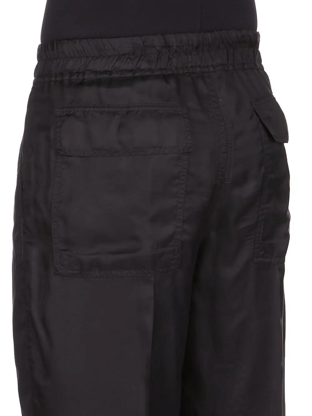 Rick Owens Concordians Dietrich Drawstring In Black Cupro Twill
