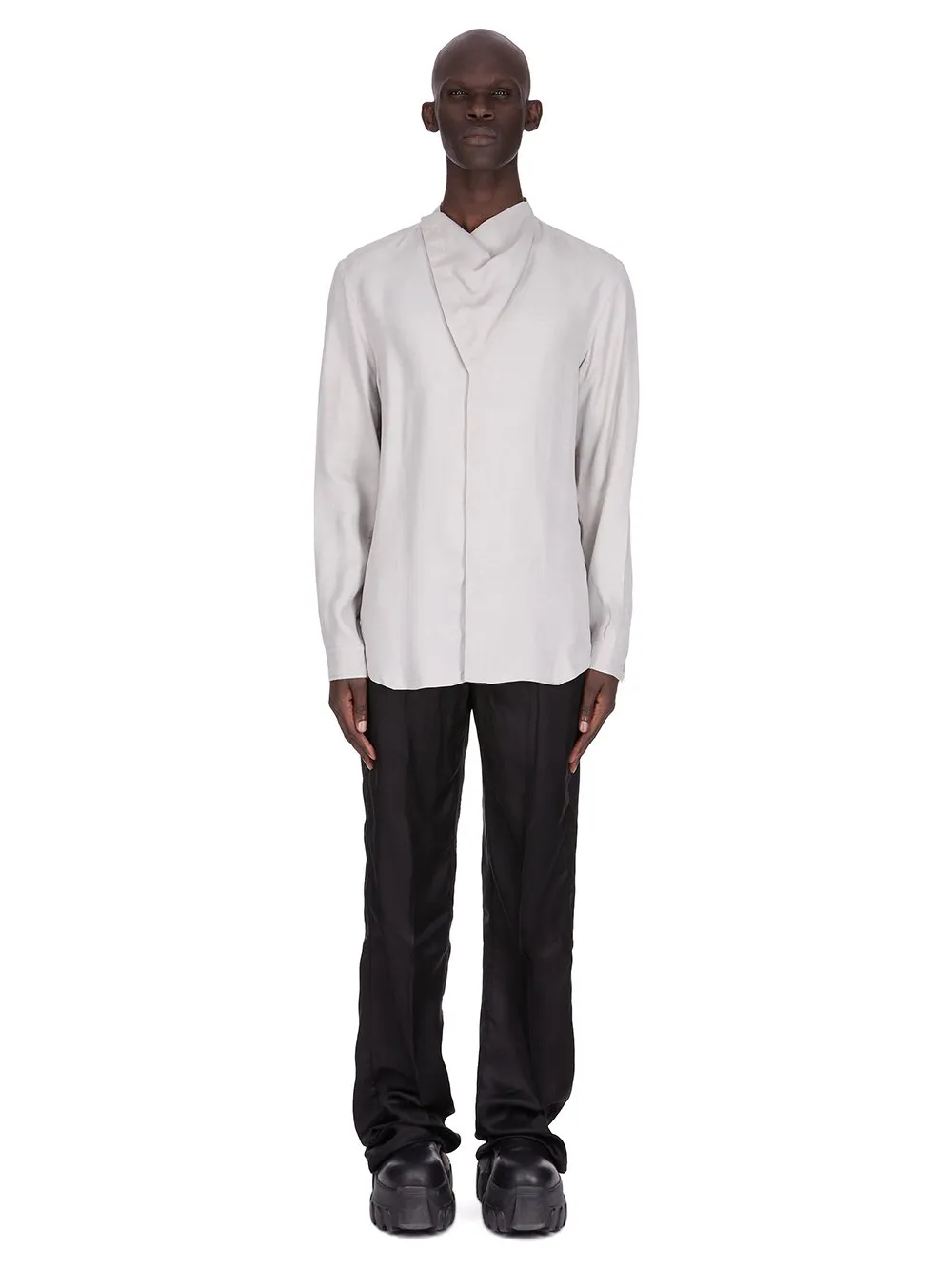 Rick Owens Concordians Dietrich Drawstring In Black Cupro Twill