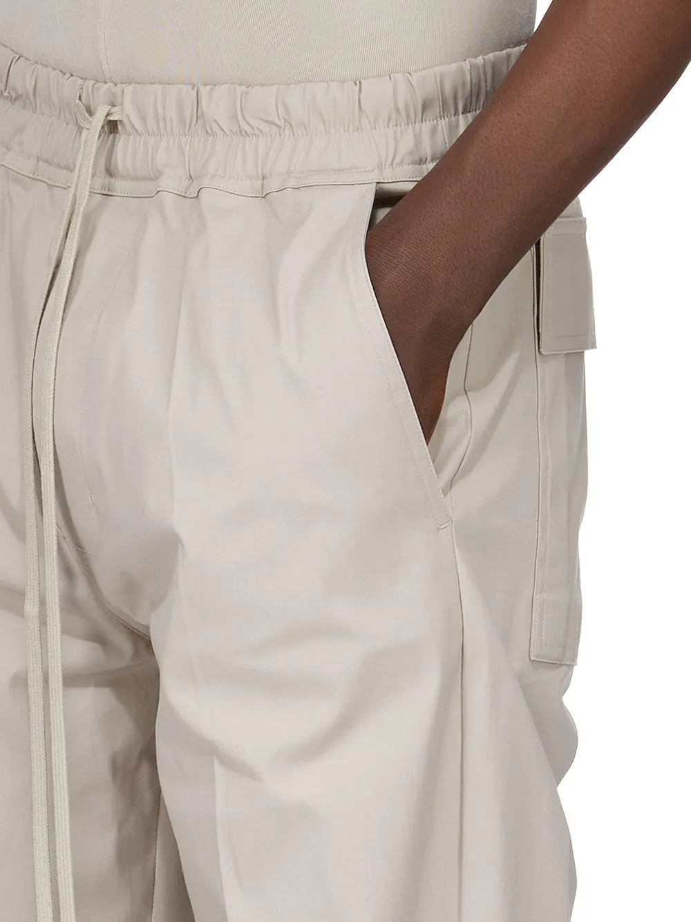 Rick Owens Concordians Dietrich Drawstring In Pearl Heavy Cotton Poplin