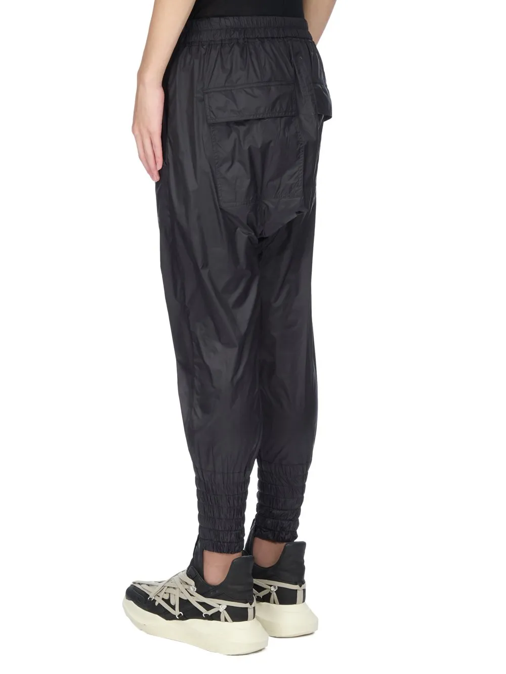 Rick Owens Concordians Drawstring Cuffed In Black Light Nylon