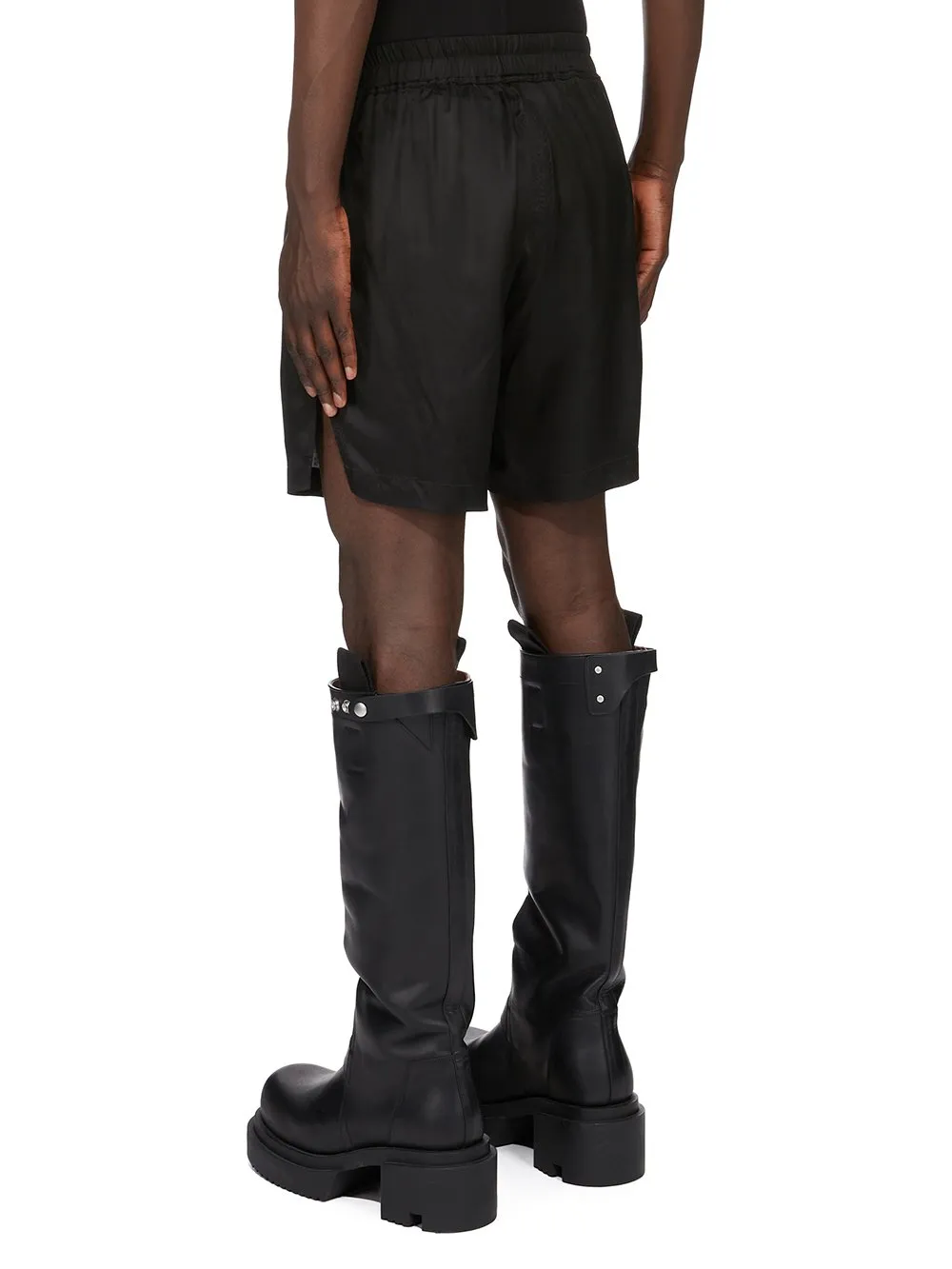 Rick Owens Concordians Bela Boxers In Black Cupro Twill