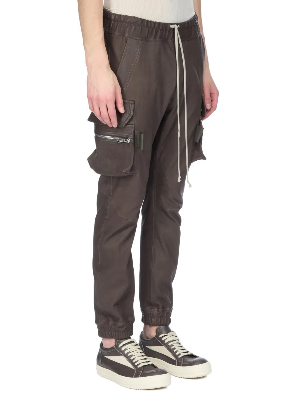 Rick Owens Concordians Mastodon Megacargo In Darkdust Stretch Lamb Leather