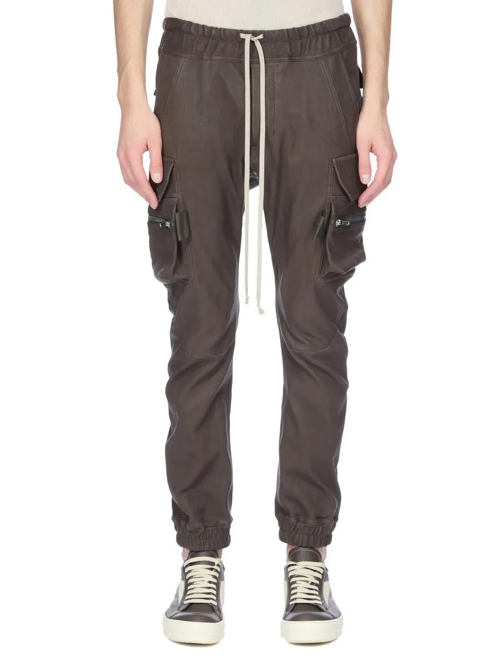 Rick Owens Concordians Mastodon Megacargo In Darkdust Stretch Lamb Leather