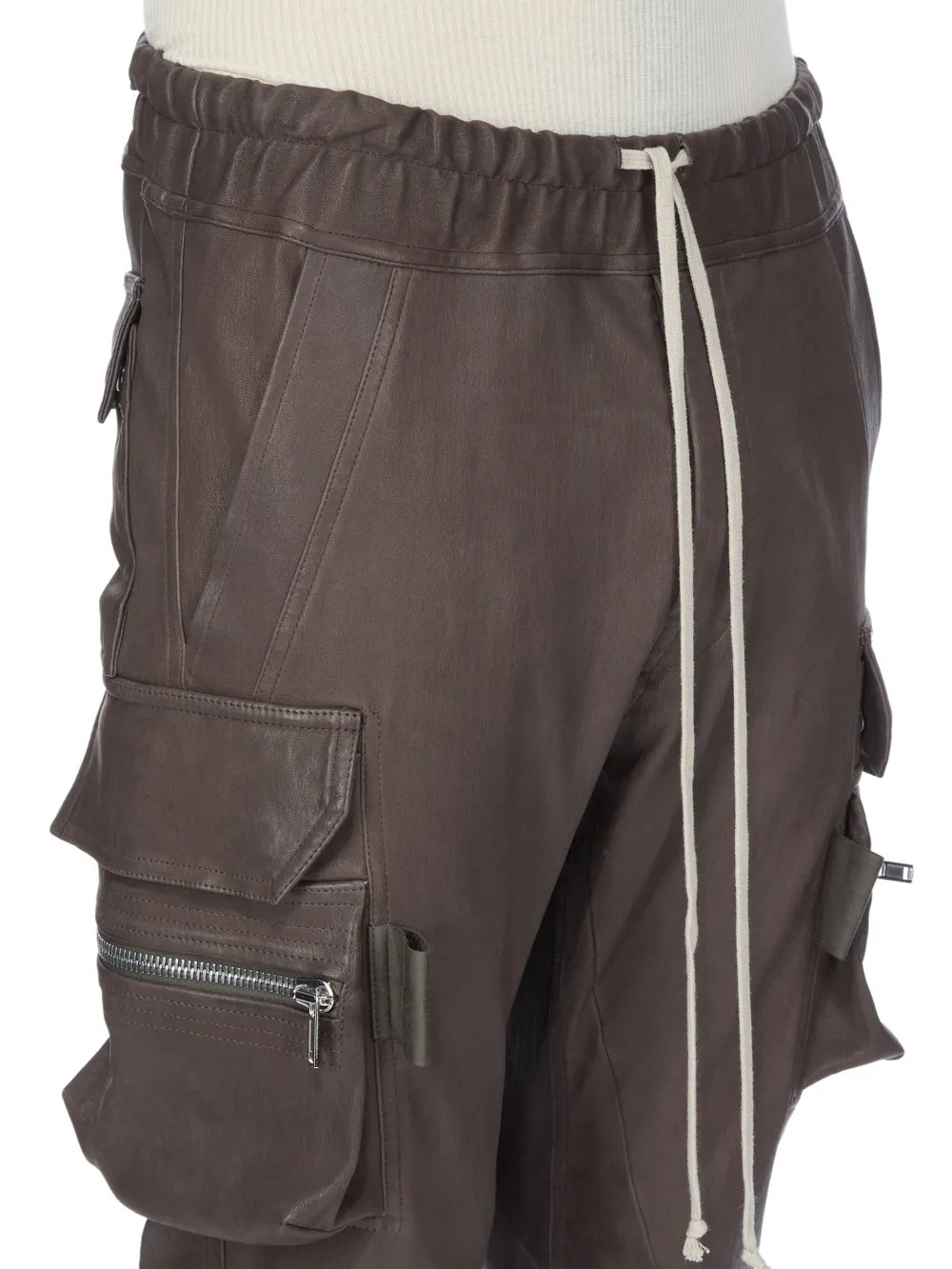 Rick Owens Concordians Mastodon Megacargo In Darkdust Stretch Lamb Leather
