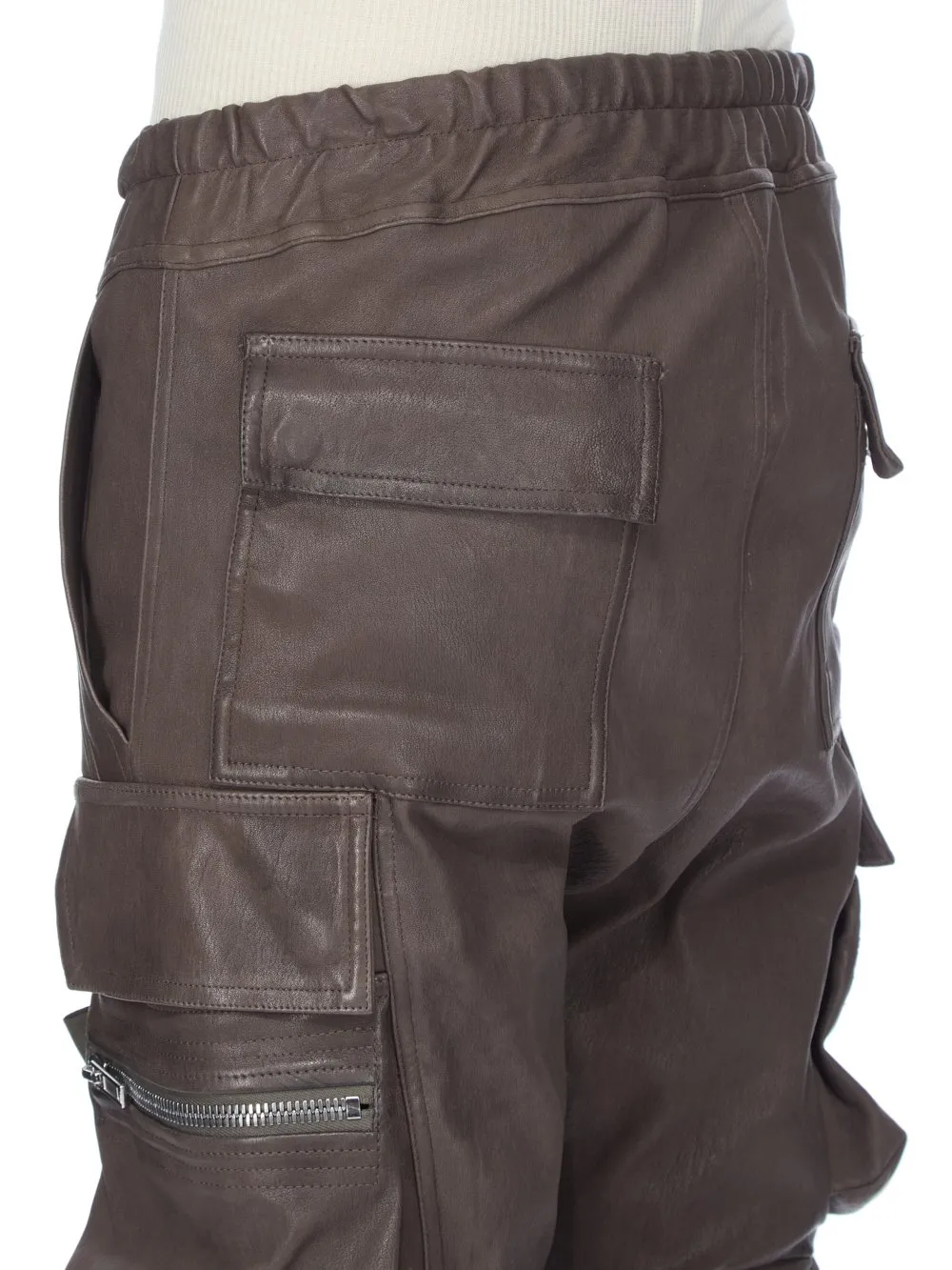 Rick Owens Concordians Mastodon Megacargo In Darkdust Stretch Lamb Leather