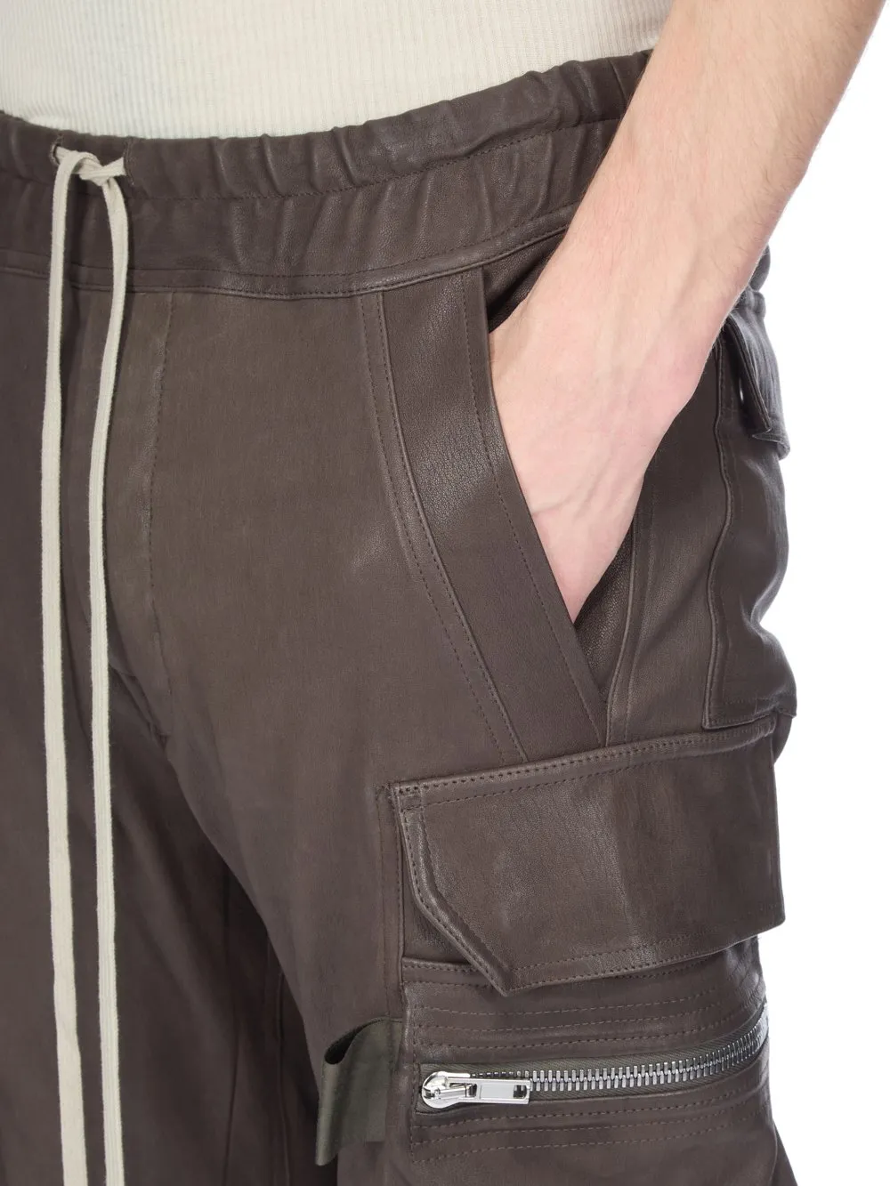 Rick Owens Concordians Mastodon Megacargo In Darkdust Stretch Lamb Leather