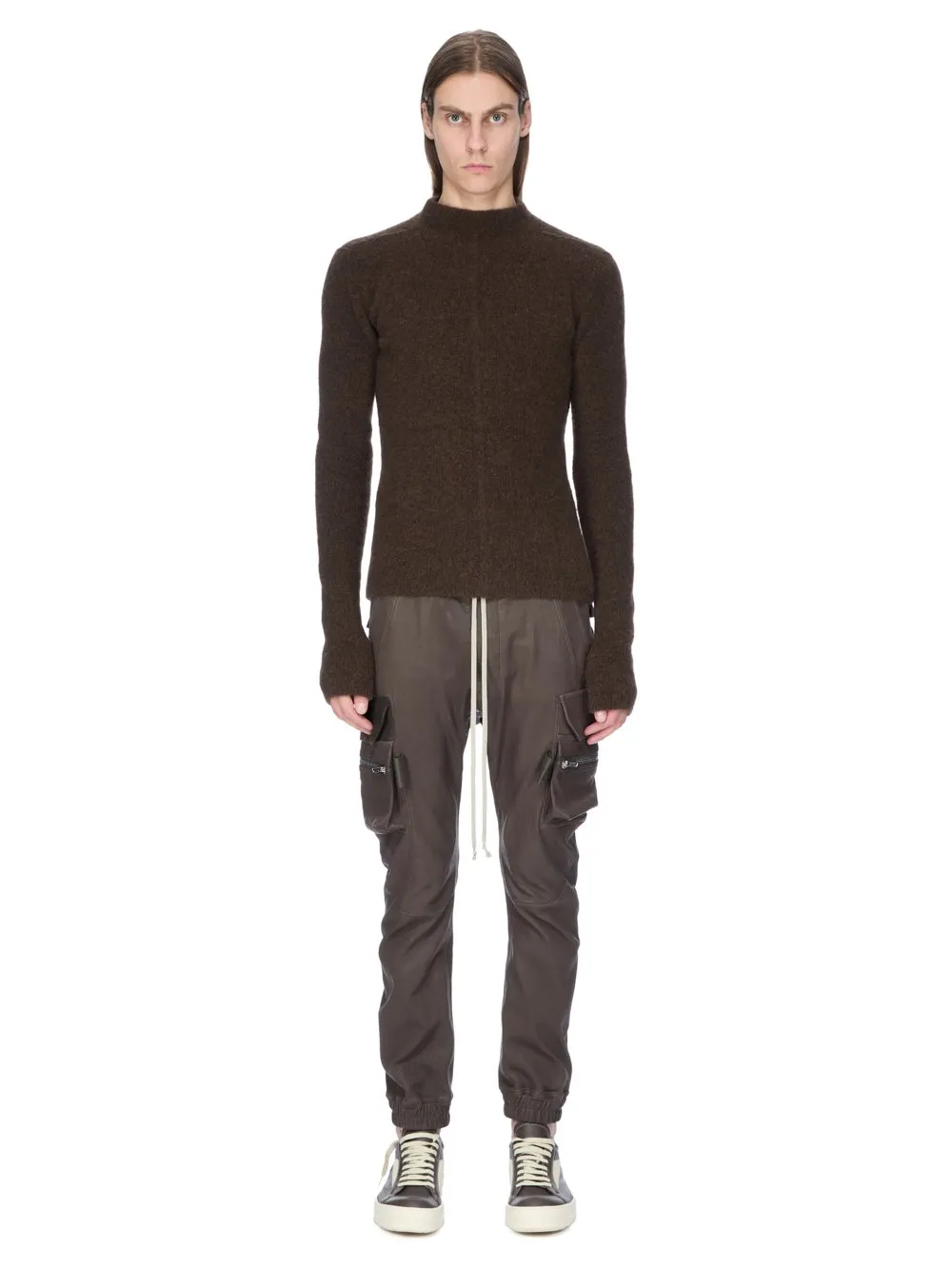 Rick Owens Concordians Mastodon Megacargo In Darkdust Stretch Lamb Leather