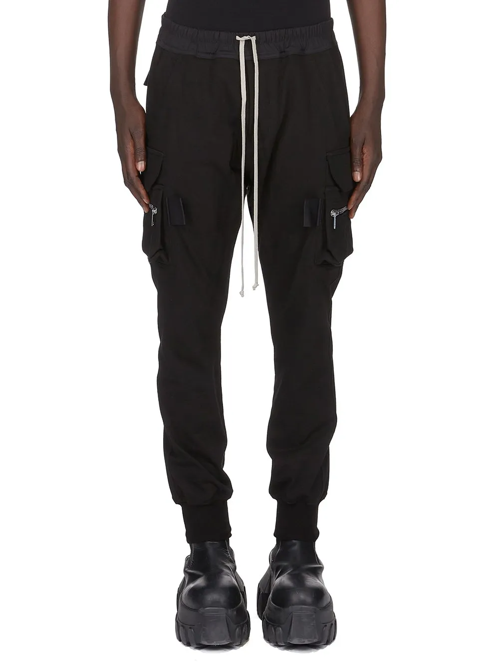 Rick Owens Concordians Mastodon Megacargo In Black Heavy Jersey