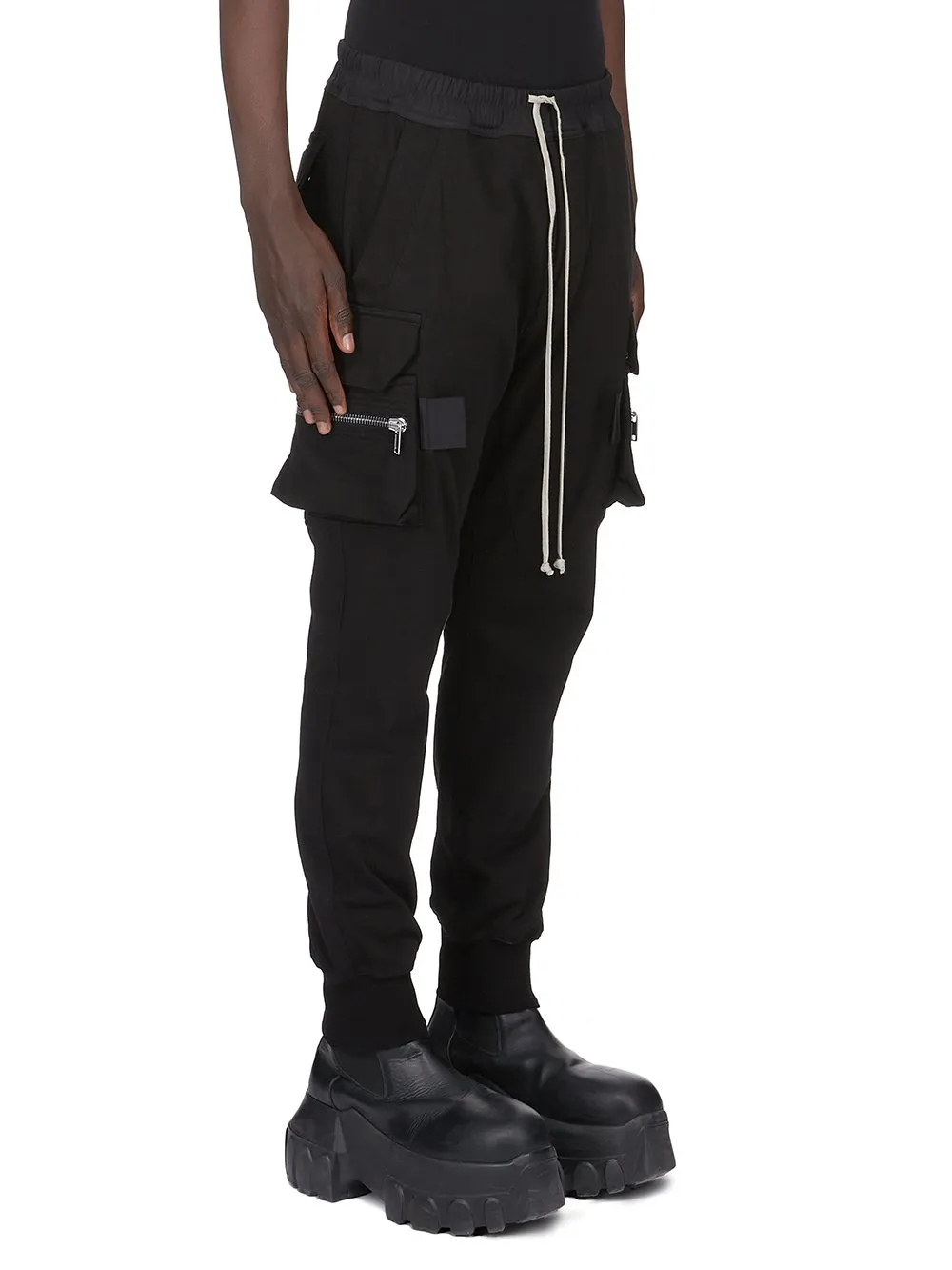 Rick Owens Concordians Mastodon Megacargo In Black Heavy Jersey