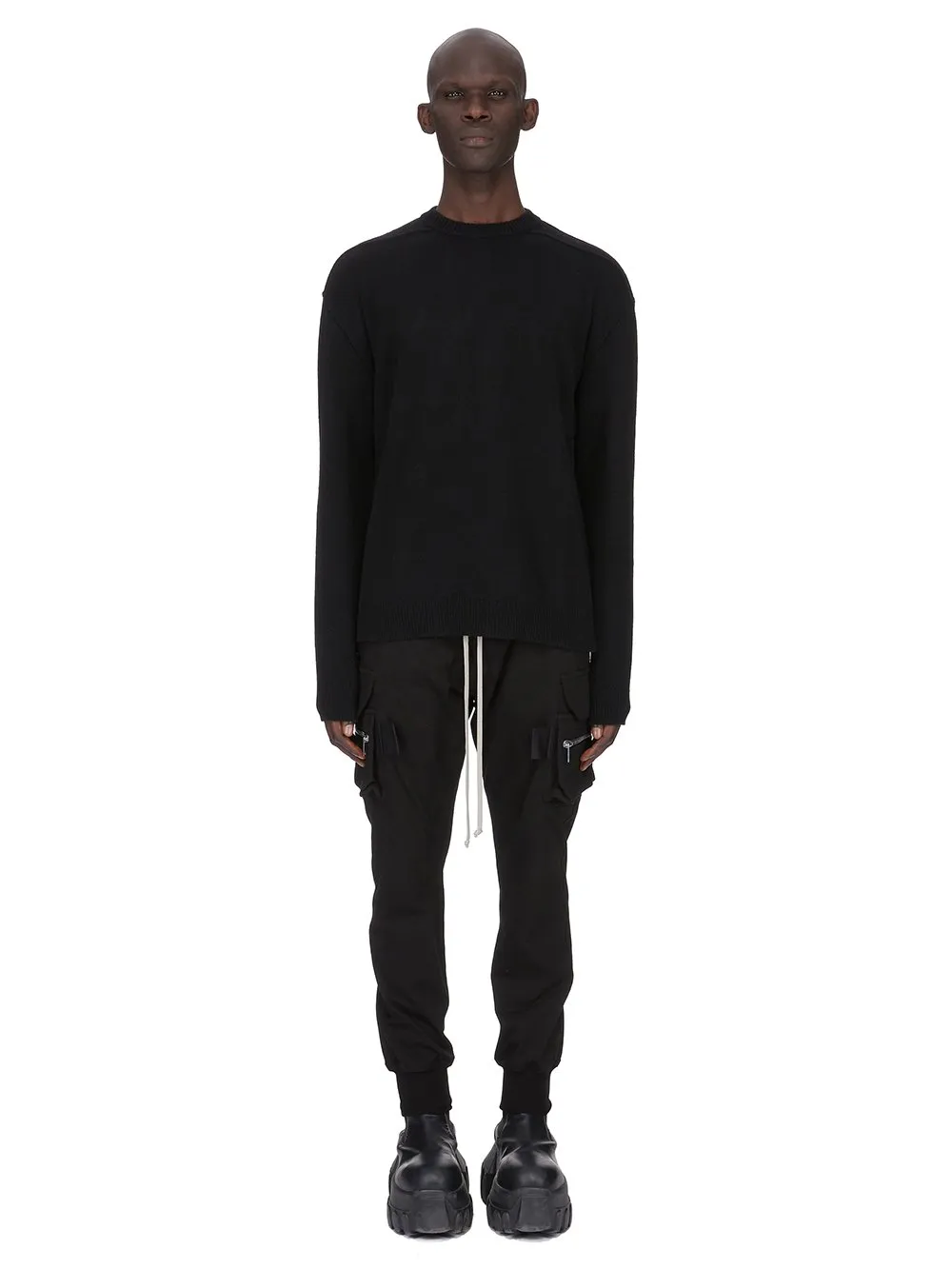 Rick Owens Concordians Mastodon Megacargo In Black Heavy Jersey
