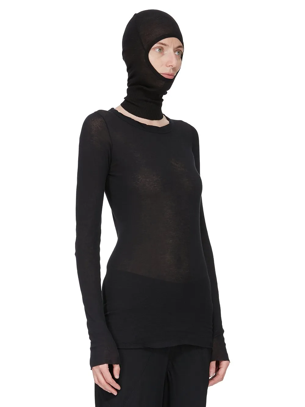 Rick Owens Concordians Skull In Black Lightweight Rasato Knit