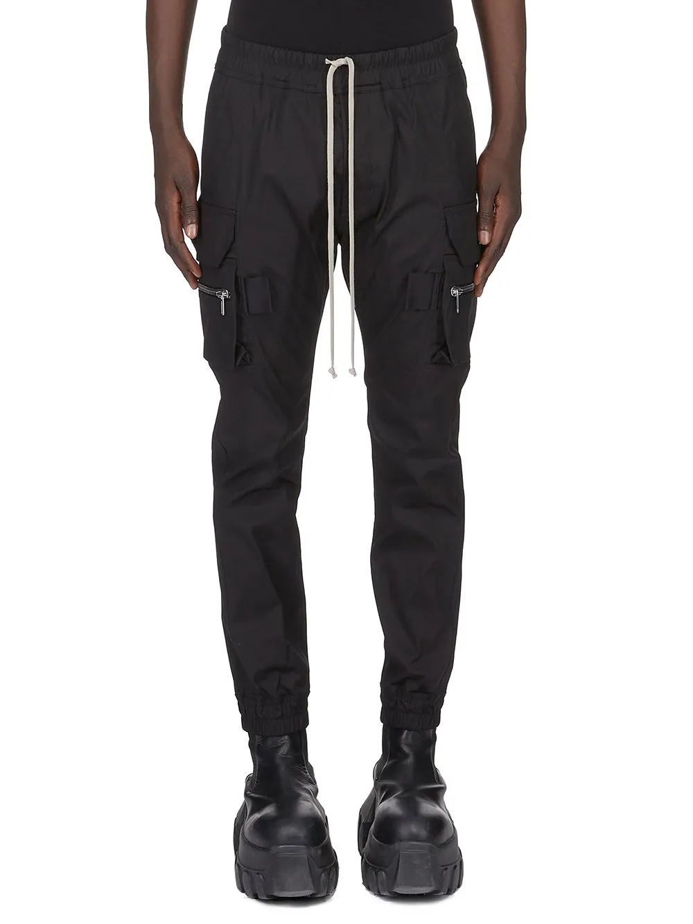 Rick Owens Concordians Mastodon Megacargo In Black Heavy Cotton Poplin