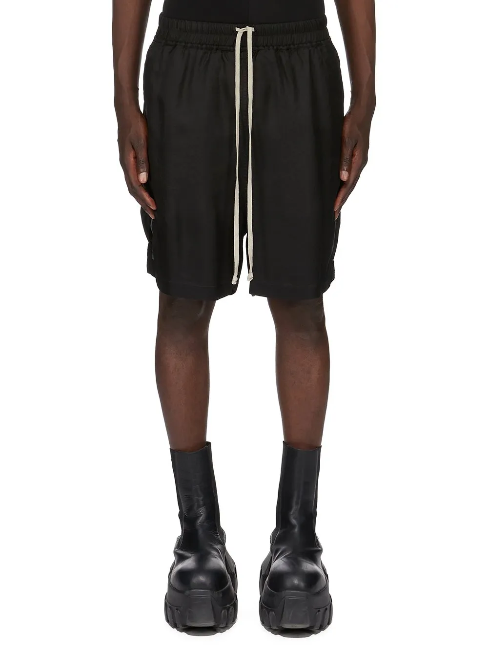 Rick Owens Concordians Boxers In Black Cupro Twill