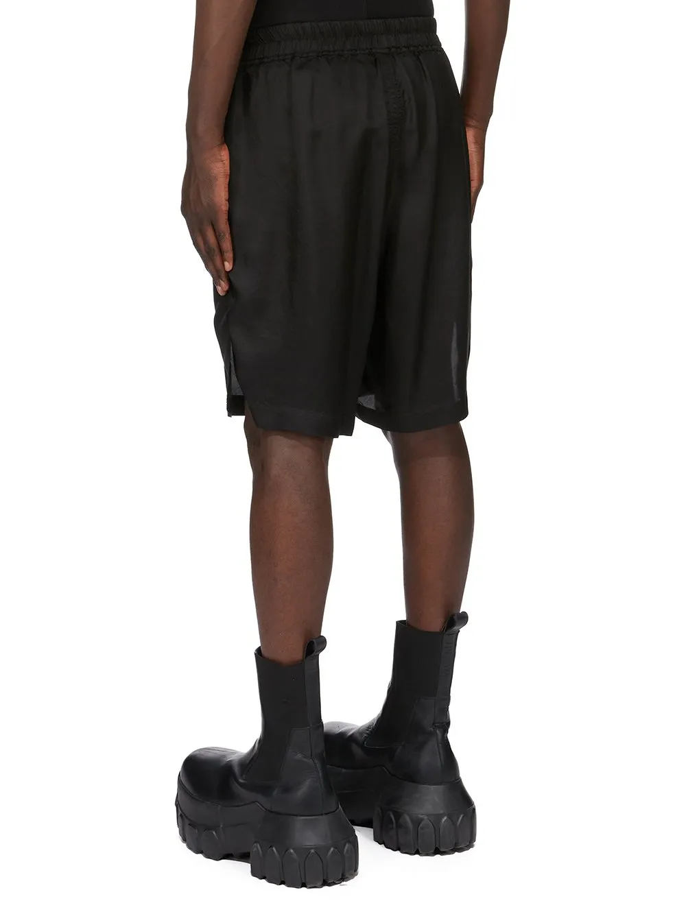 Rick Owens Concordians Boxers In Black Cupro Twill