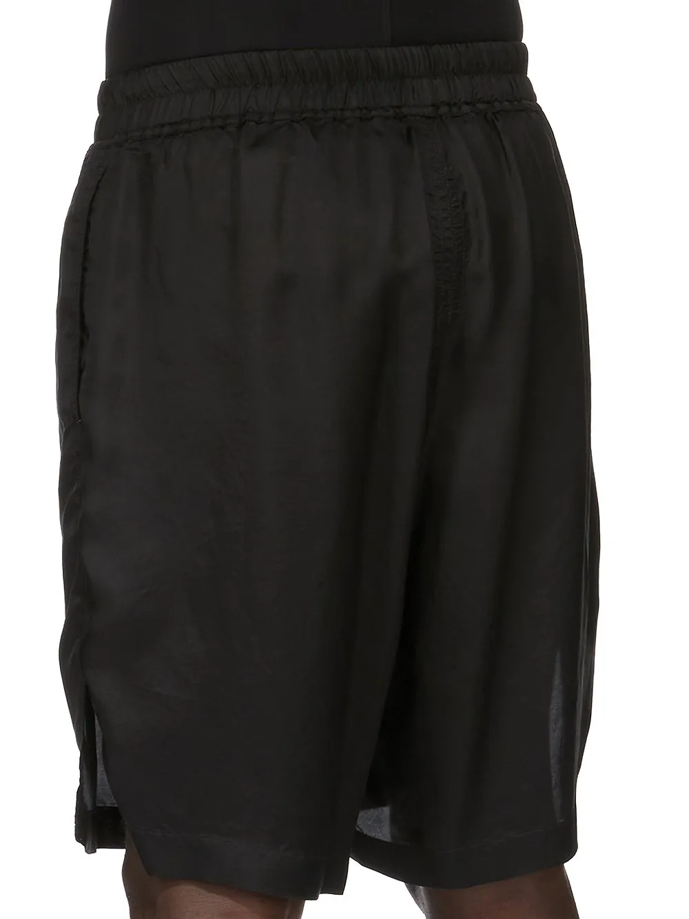 Rick Owens Concordians Boxers In Black Cupro Twill