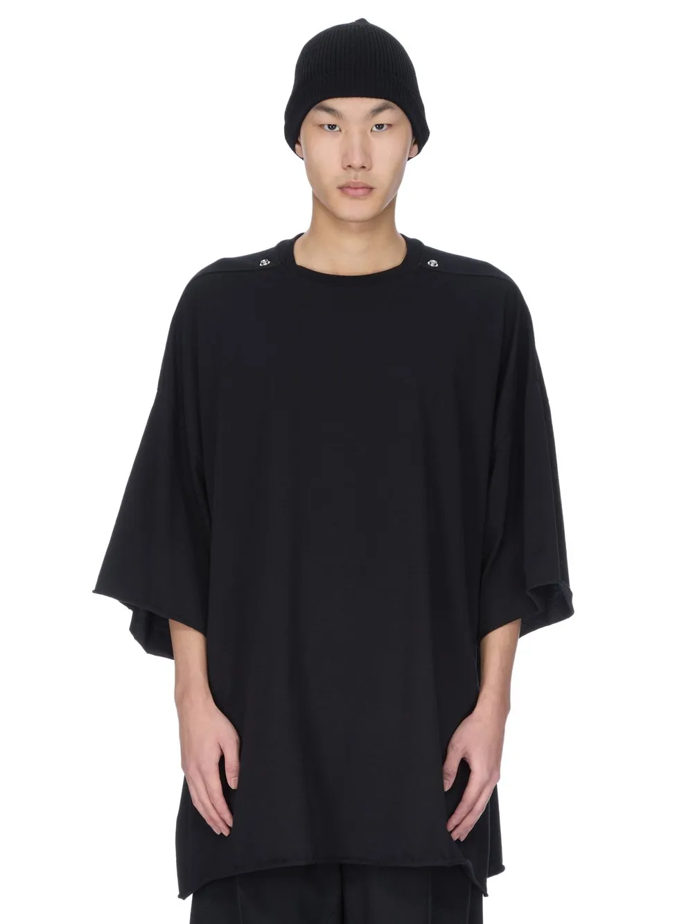 Rick Owens Concordians Ribbed Beanie In Black Ribbed Knit
