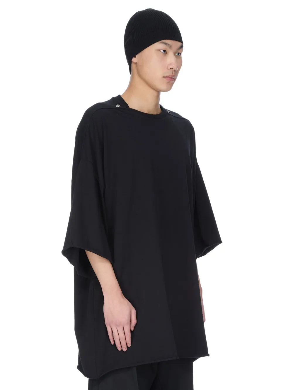 Rick Owens Concordians Ribbed Beanie In Black Ribbed Knit
