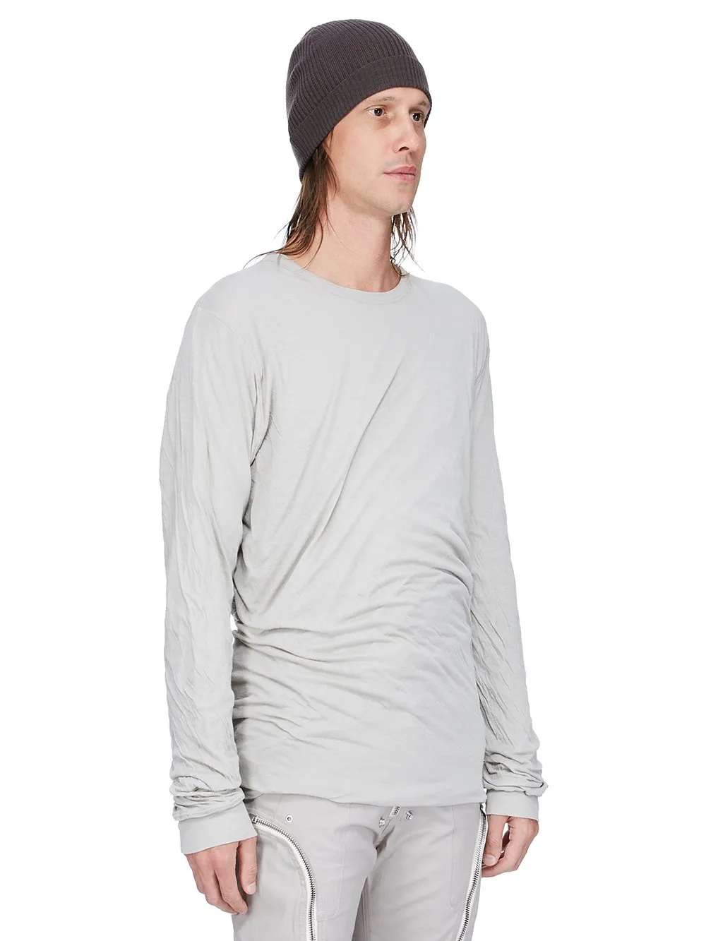 Rick Owens Concordians Ribbed Beanie In Dark Dust Ribbed Knit