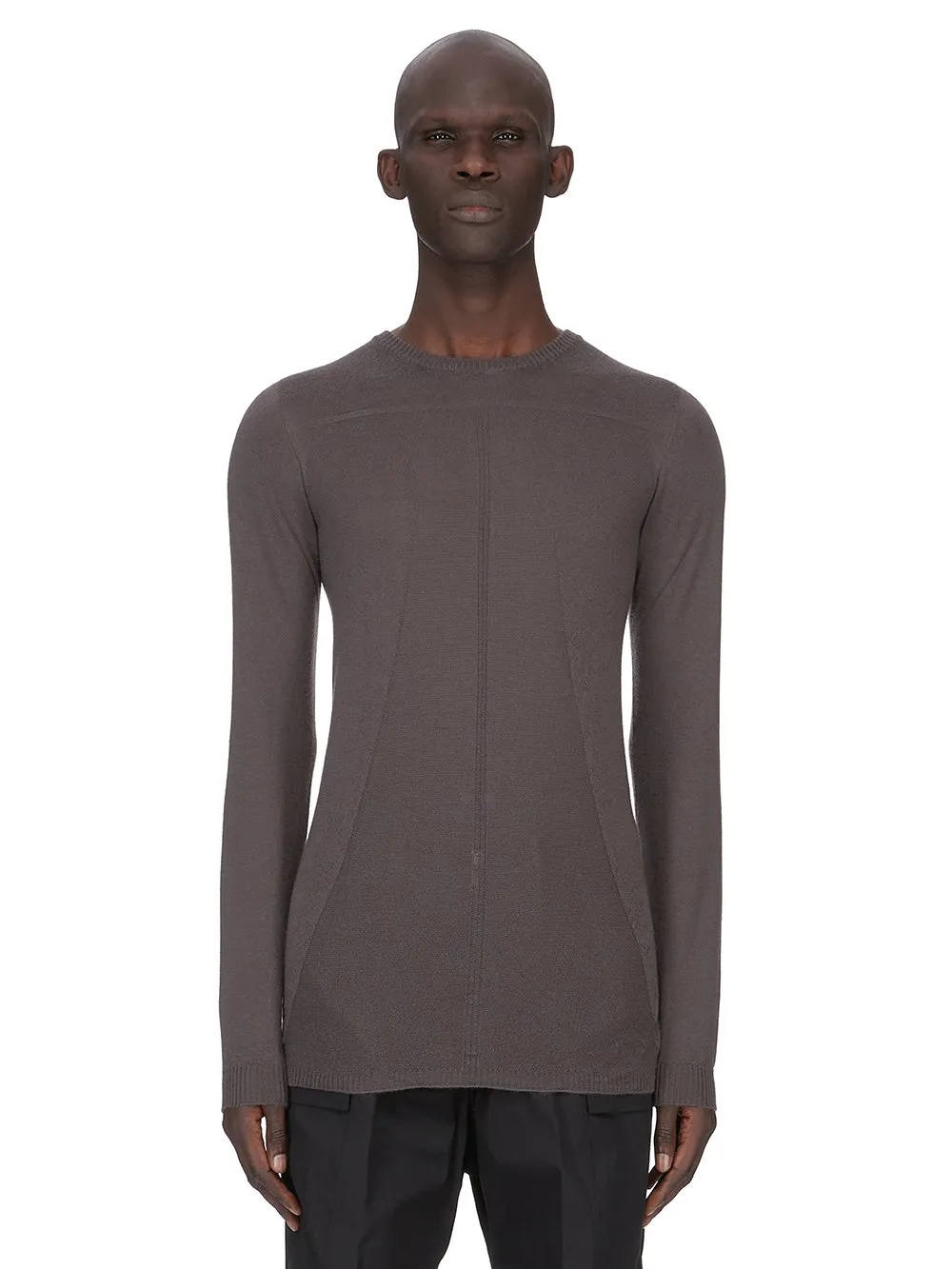 Rick Owens Concordians Biker Level In Darkdust Lightweight Cashmere Knit