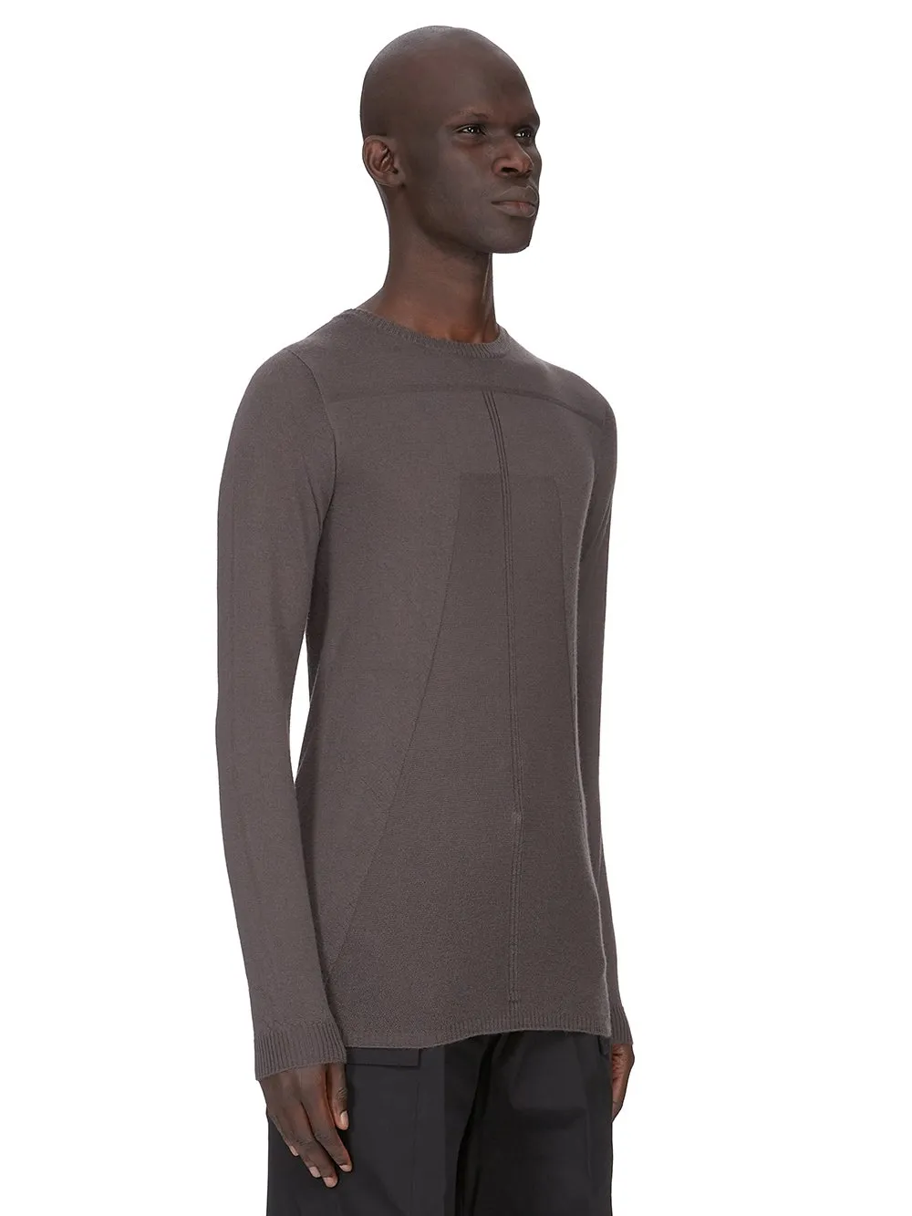 Rick Owens Concordians Biker Level In Darkdust Lightweight Cashmere Knit