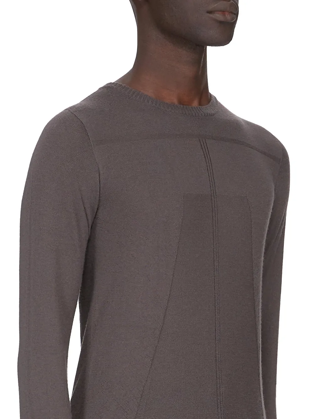 Rick Owens Concordians Biker Level In Darkdust Lightweight Cashmere Knit