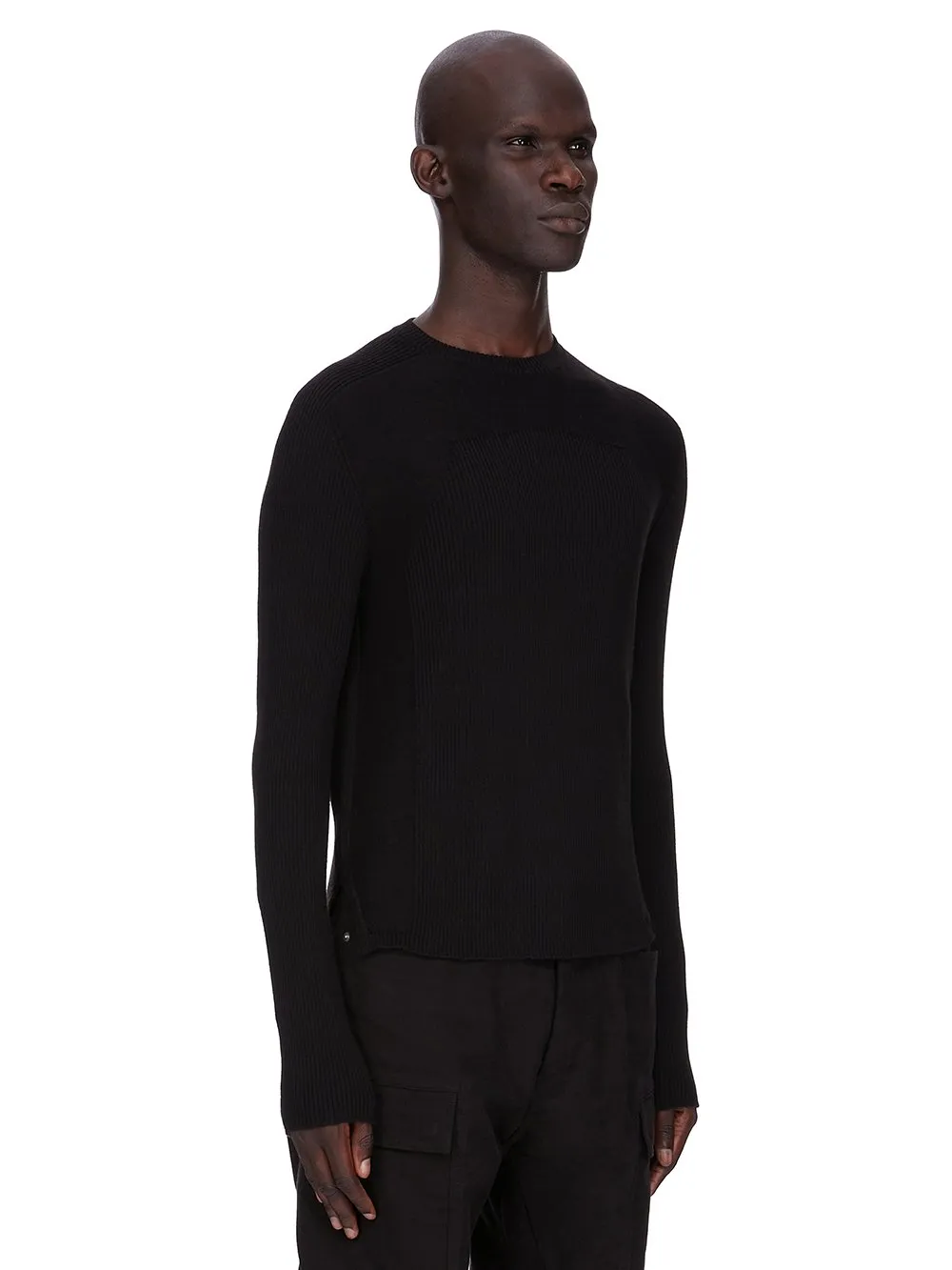 Rick Owens Concordians Ribbed Geo In Black Ribbed Knit