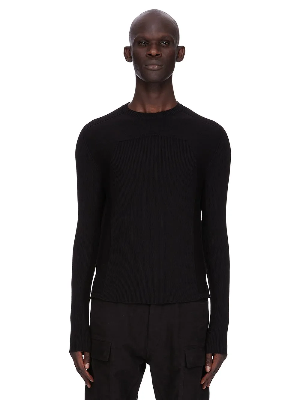 Rick Owens Concordians Ribbed Geo In Black Ribbed Knit