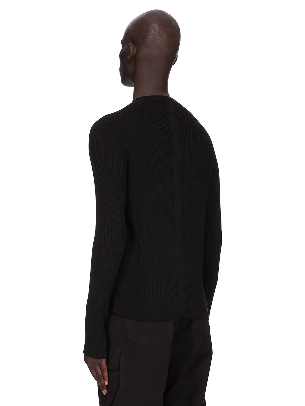 Rick Owens Concordians Ribbed Geo In Black Ribbed Knit