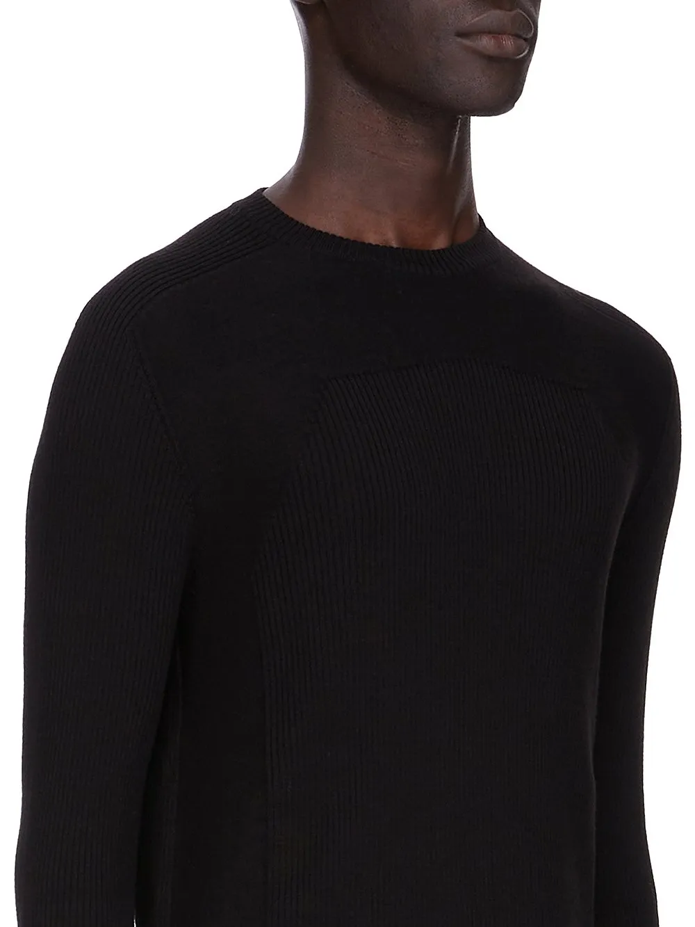 Rick Owens Concordians Ribbed Geo In Black Ribbed Knit