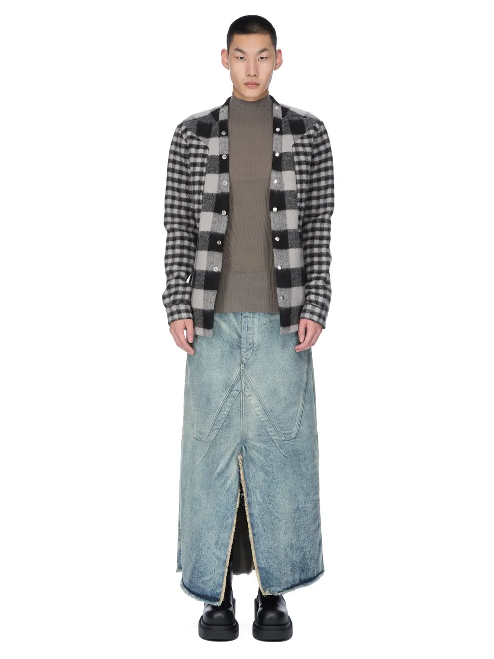Rick Owens Concordians Ribbed Lupetto In Dust Ribbed Knit