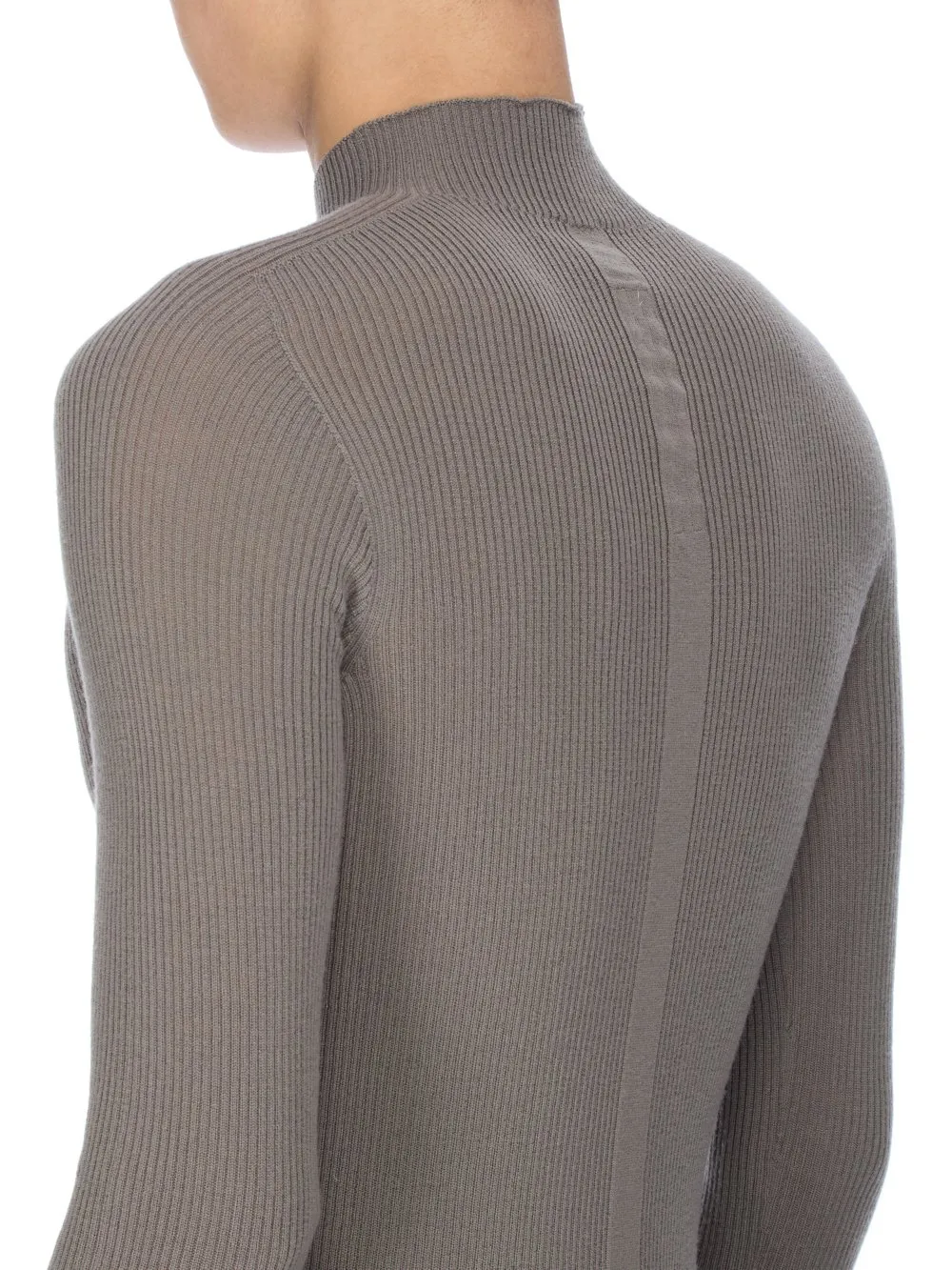 Rick Owens Concordians Ribbed Lupetto In Dust Ribbed Knit