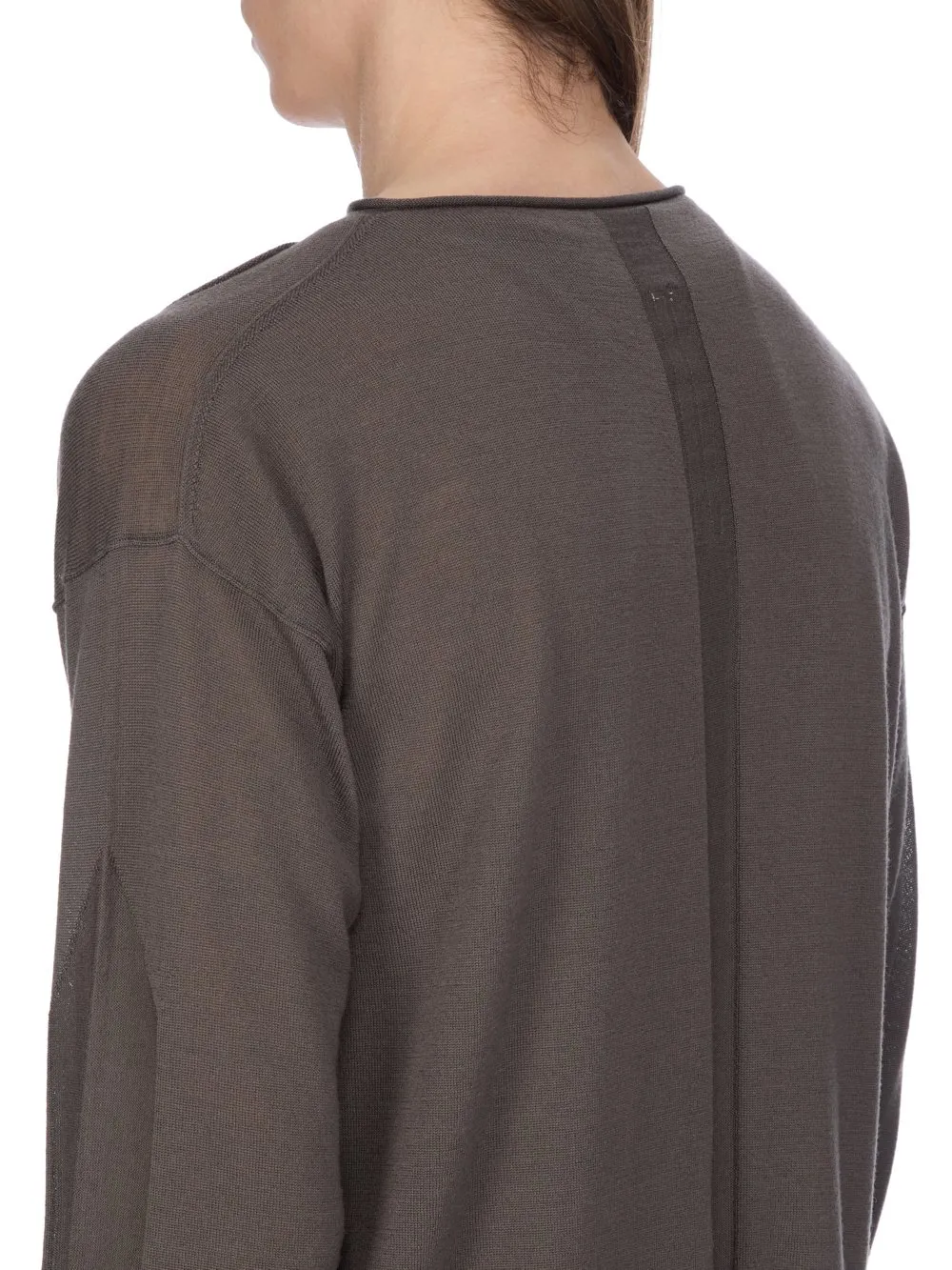 Rick Owens Concordians Slashed Pull In Darkdust Lightweight Rasato Knit