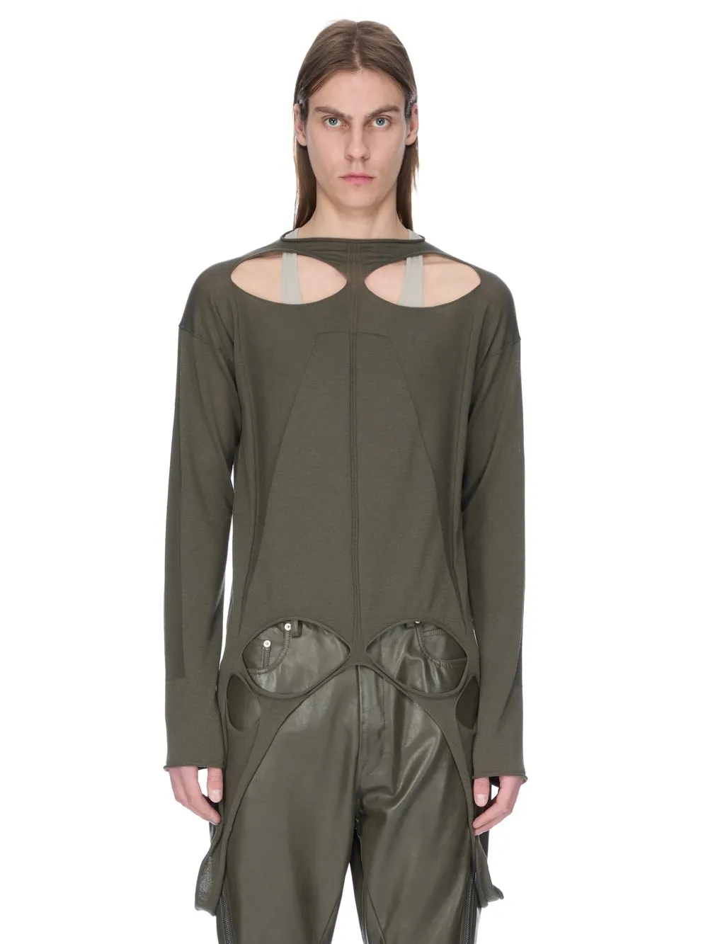 Rick Owens Concordians Slashed Pull In Bosco Lightweight Rasato Knit