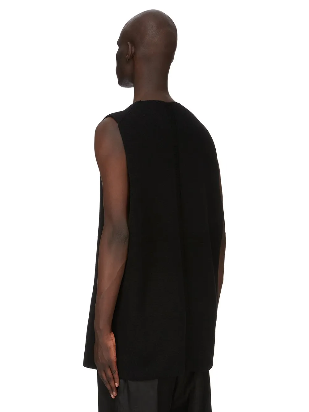 Rick Owens Concordians V Tank In Black Recycled Cashmere
