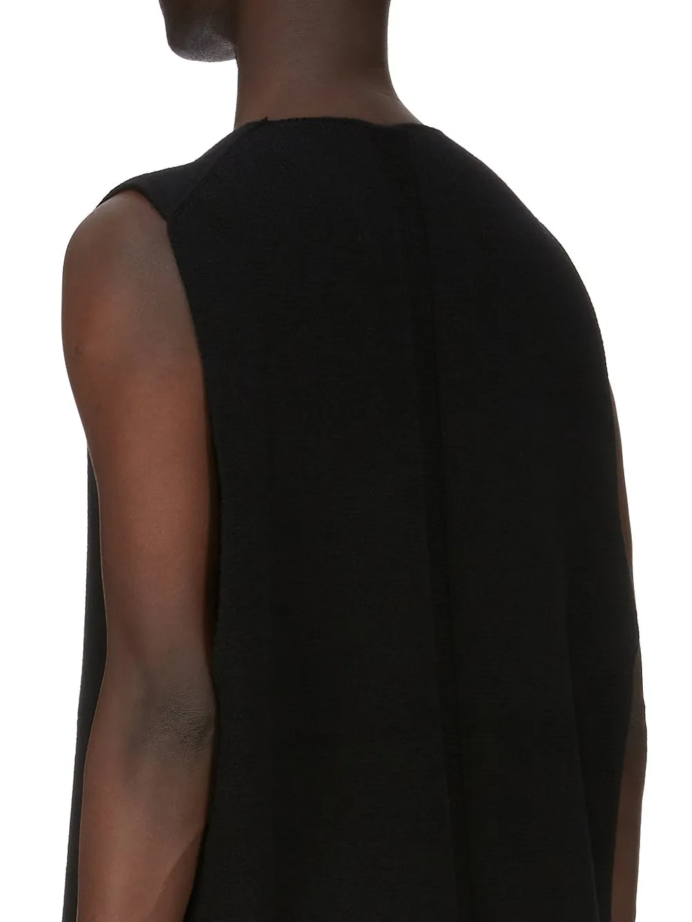 Rick Owens Concordians V Tank In Black Recycled Cashmere