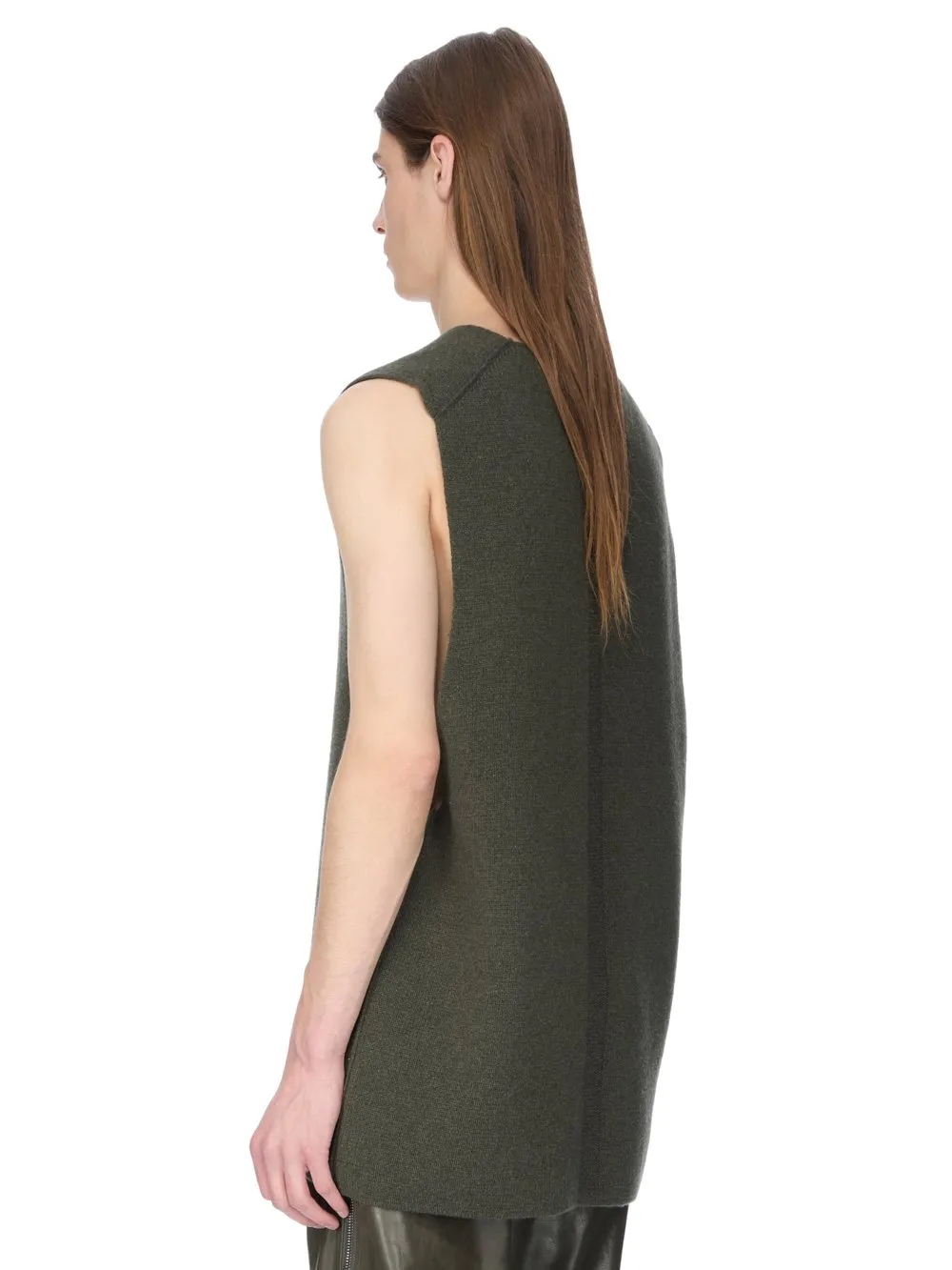 Rick Owens Concordians V Tank In Bosco Recycled Cashmere