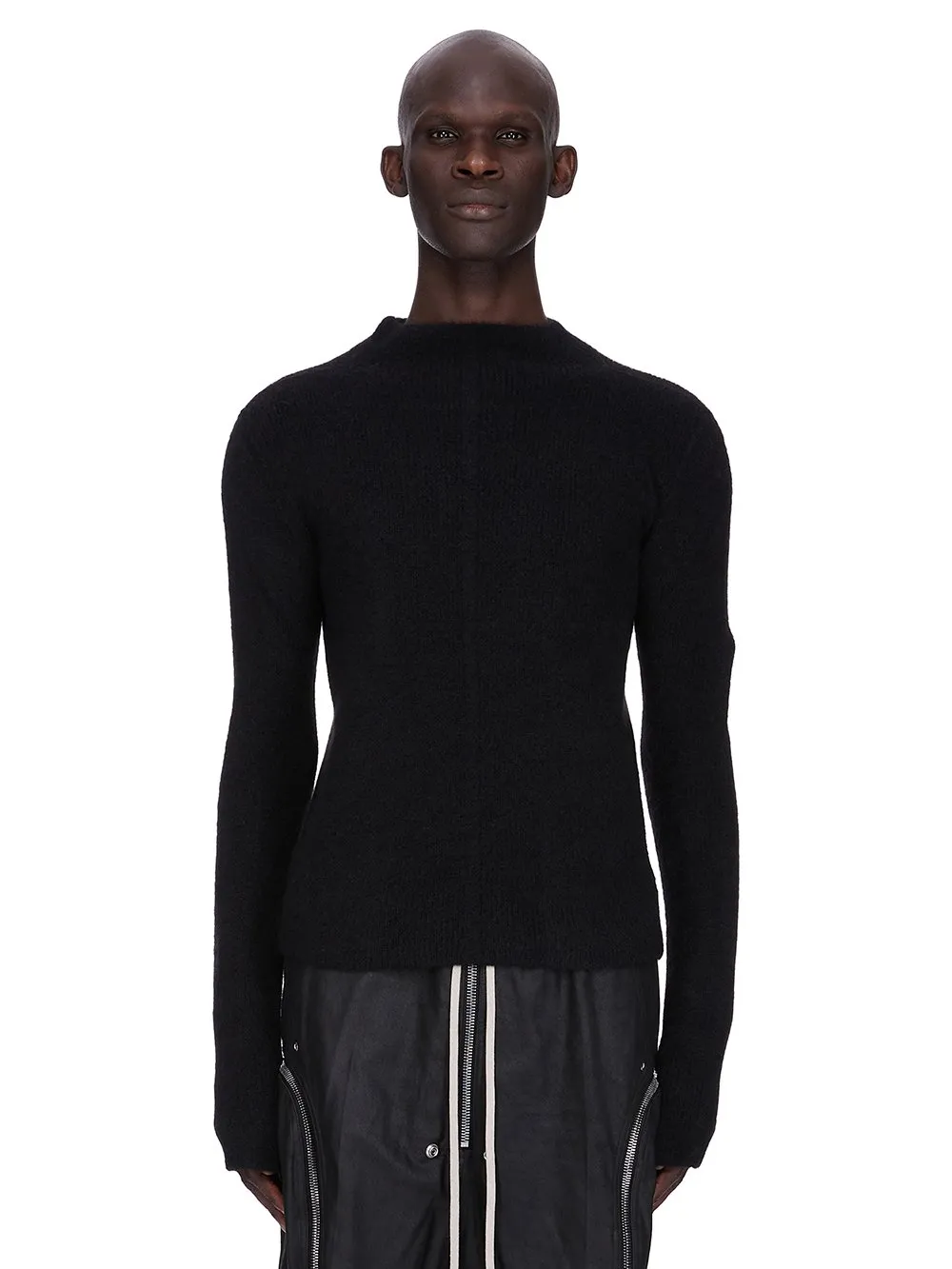 Rick Owens Concordians Headon Pull In Black Alpaca Knit