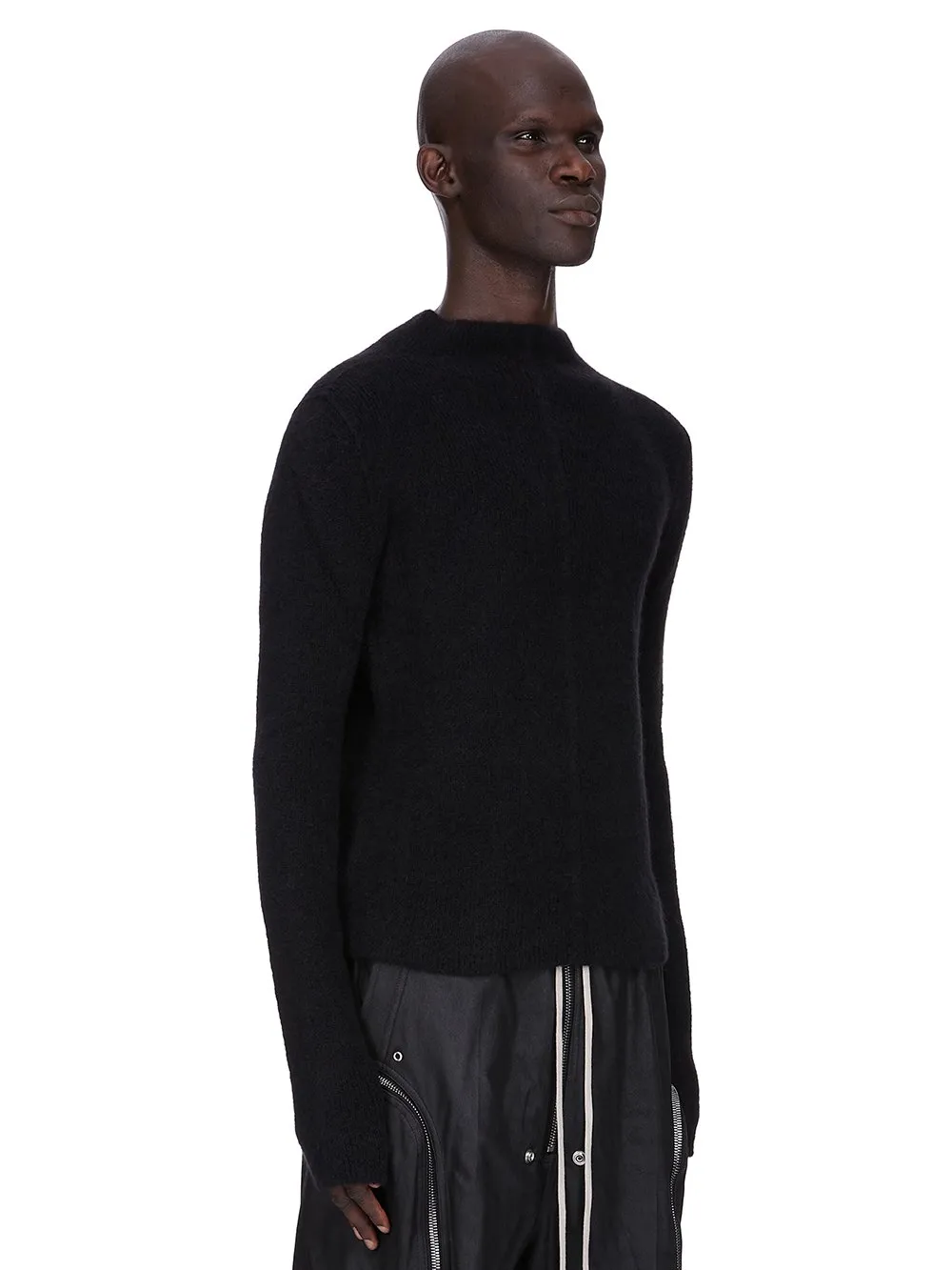 Rick Owens Concordians Headon Pull In Black Alpaca Knit