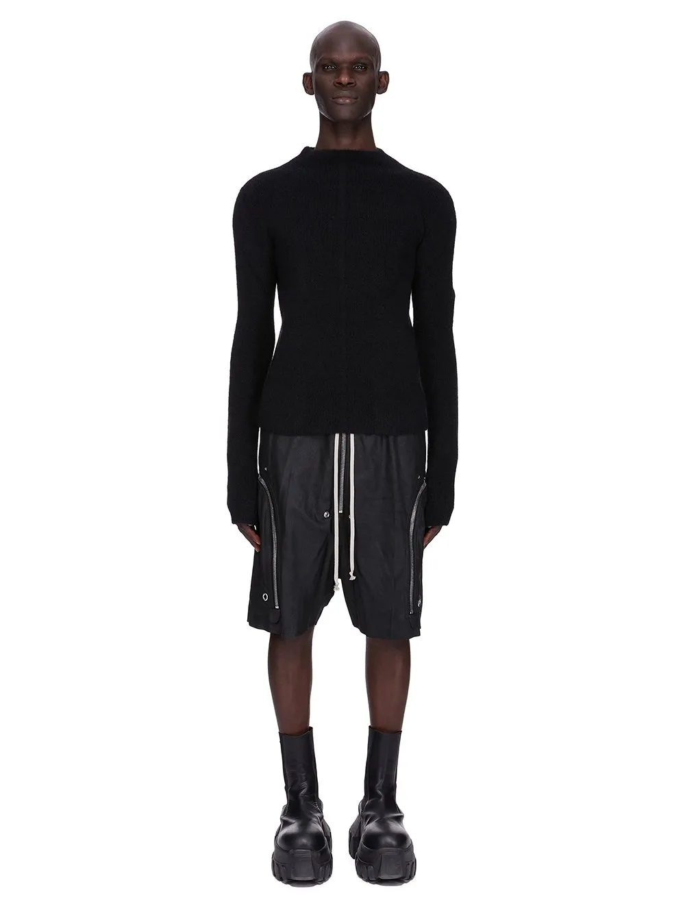 Rick Owens Concordians Headon Pull In Black Alpaca Knit