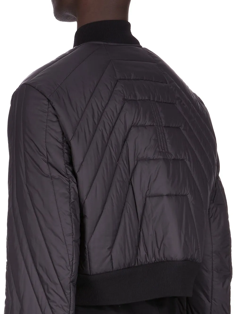 Rick Owens Concordians Quilted Flight Jkt In Black Light Nylon.
