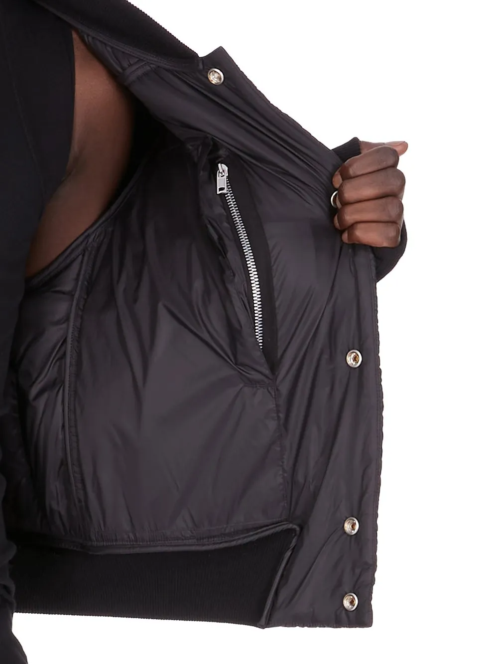 Rick Owens Concordians Quilted Flight Jkt In Black Light Nylon.