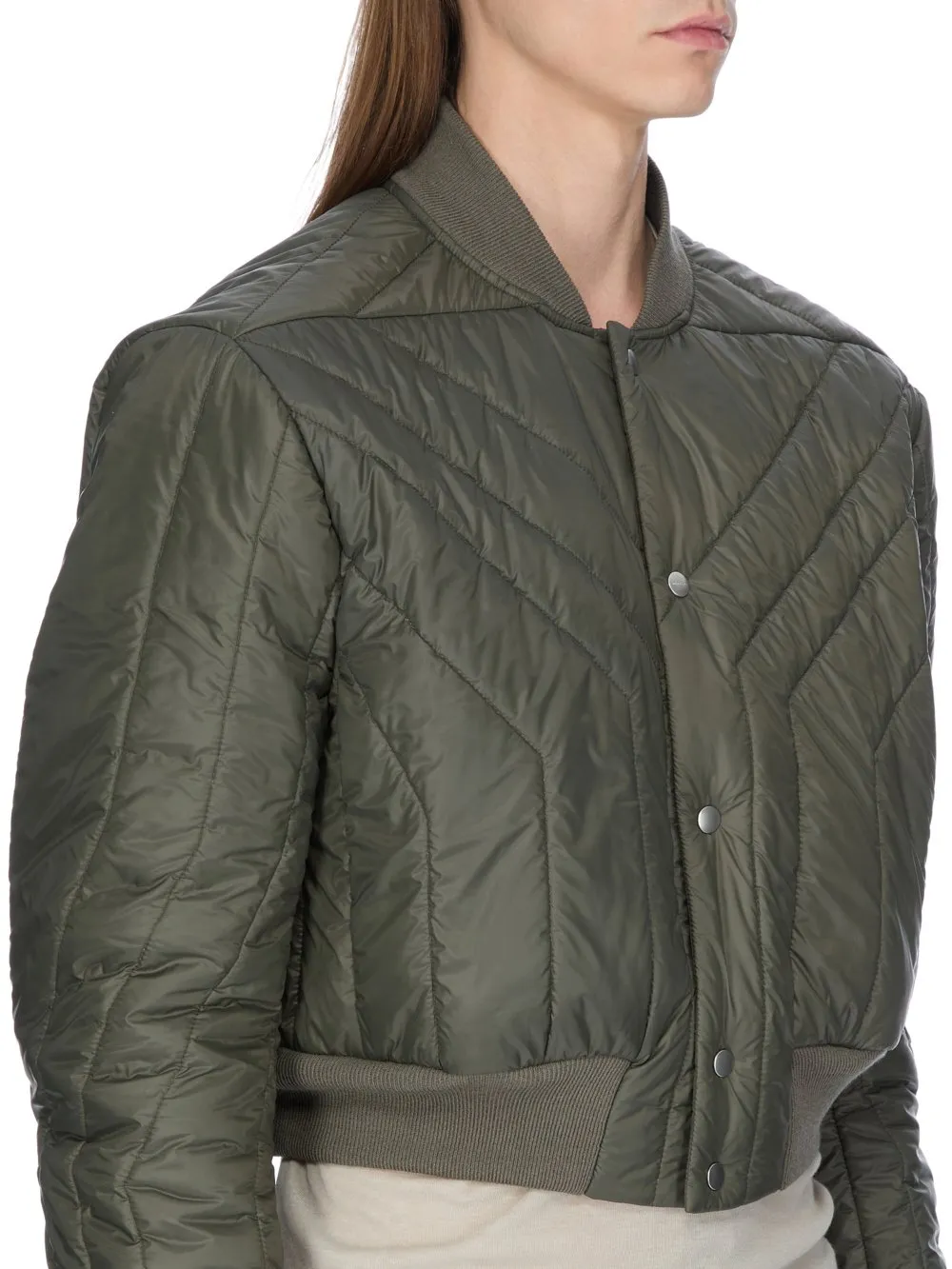 Rick Owens Concordians Quilted Flight Jkt In Bosco Light Nylon.